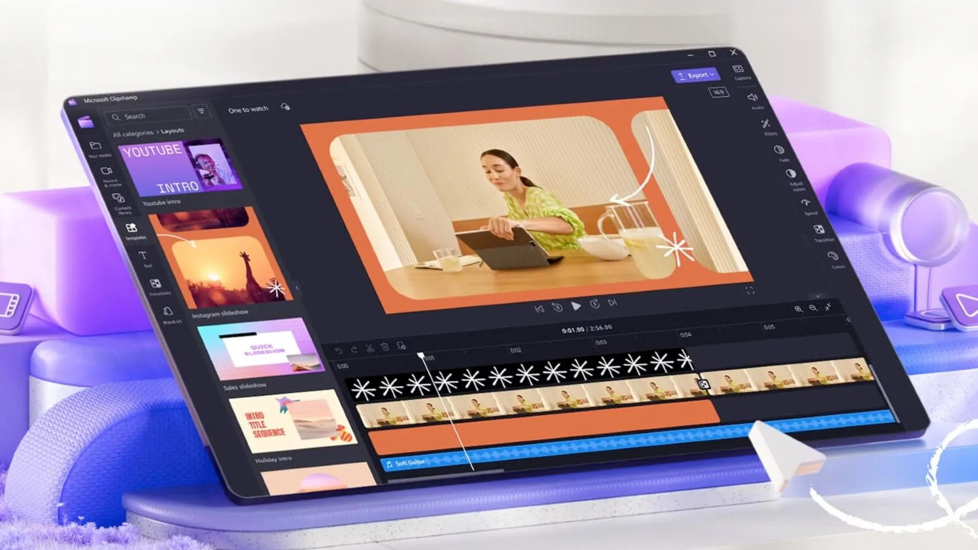 Ảnh chụp màn hình phần mềm chỉnh sửa video Clipchamp