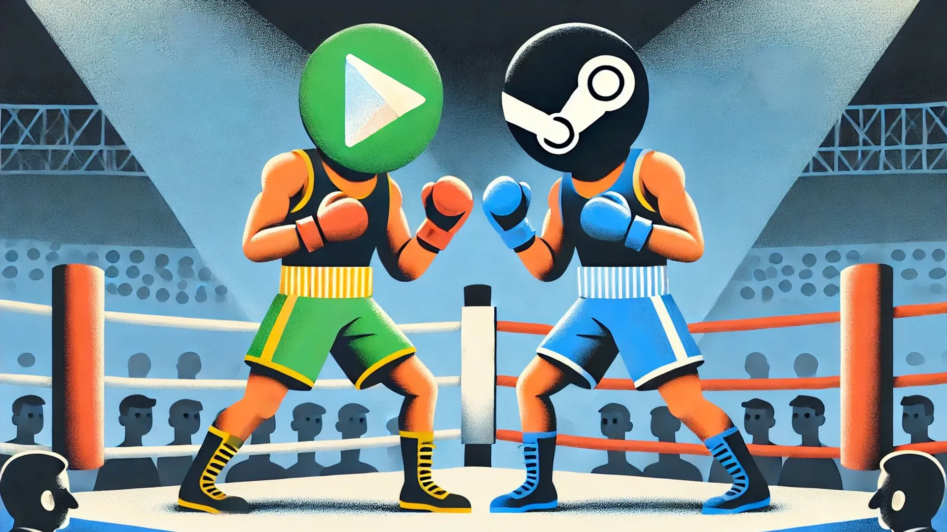 Biểu tượng Google Play Games trên nền máy tính, đại diện cho việc chơi game Android trên PC