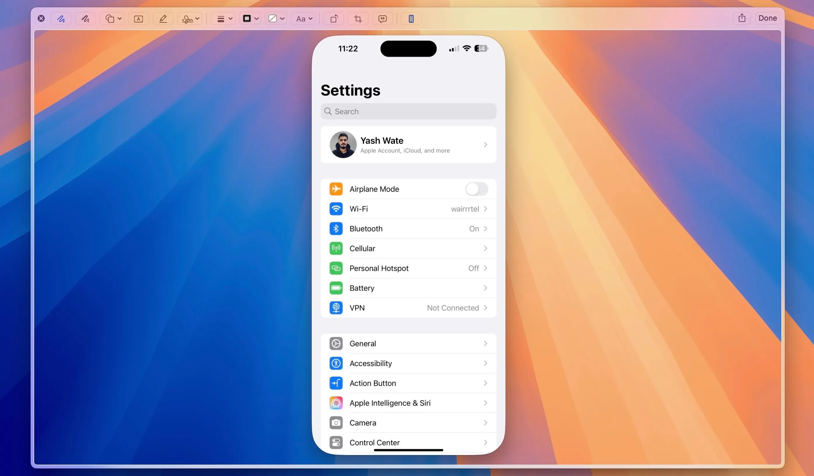 Biểu tượng iPhone trên một tệp xem trước trong Finder của Mac, minh họa tính năng Continuity Markup.