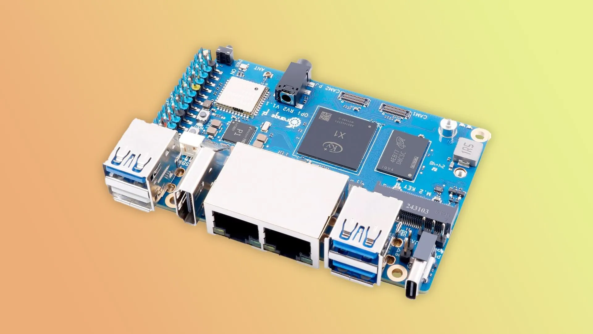 Bo mạch máy tính đơn OrangePi RV2 với chip xử lý RISC-V