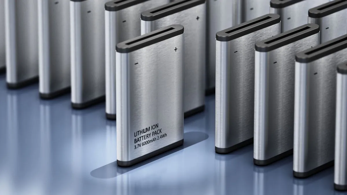 Bộ pin lithium-ion minh họa tuổi thọ hữu hạn của pin trong các thiết bị công nghệ.
