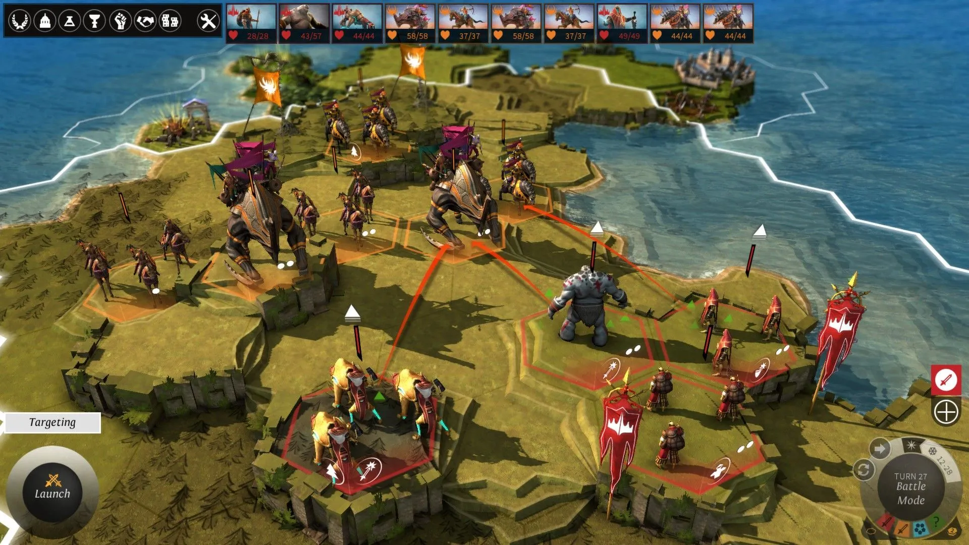 Các đội quân giao tranh trên bản đồ trong game chiến thuật Endless Legend
