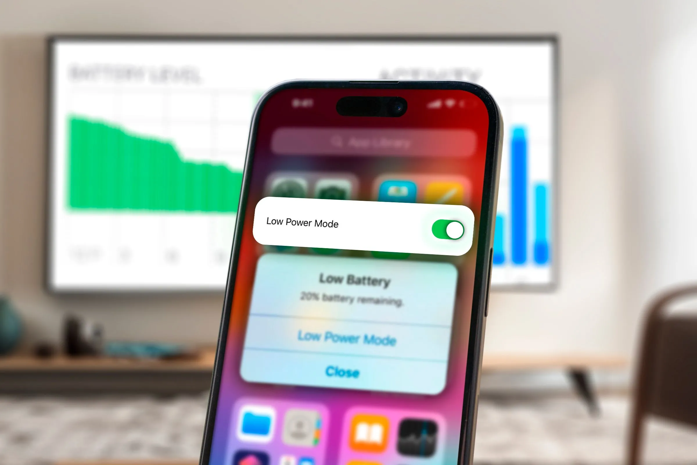 Cảnh báo pin yếu trên iPhone và chế độ nguồn điện thấp, minh họa thời lượng pin