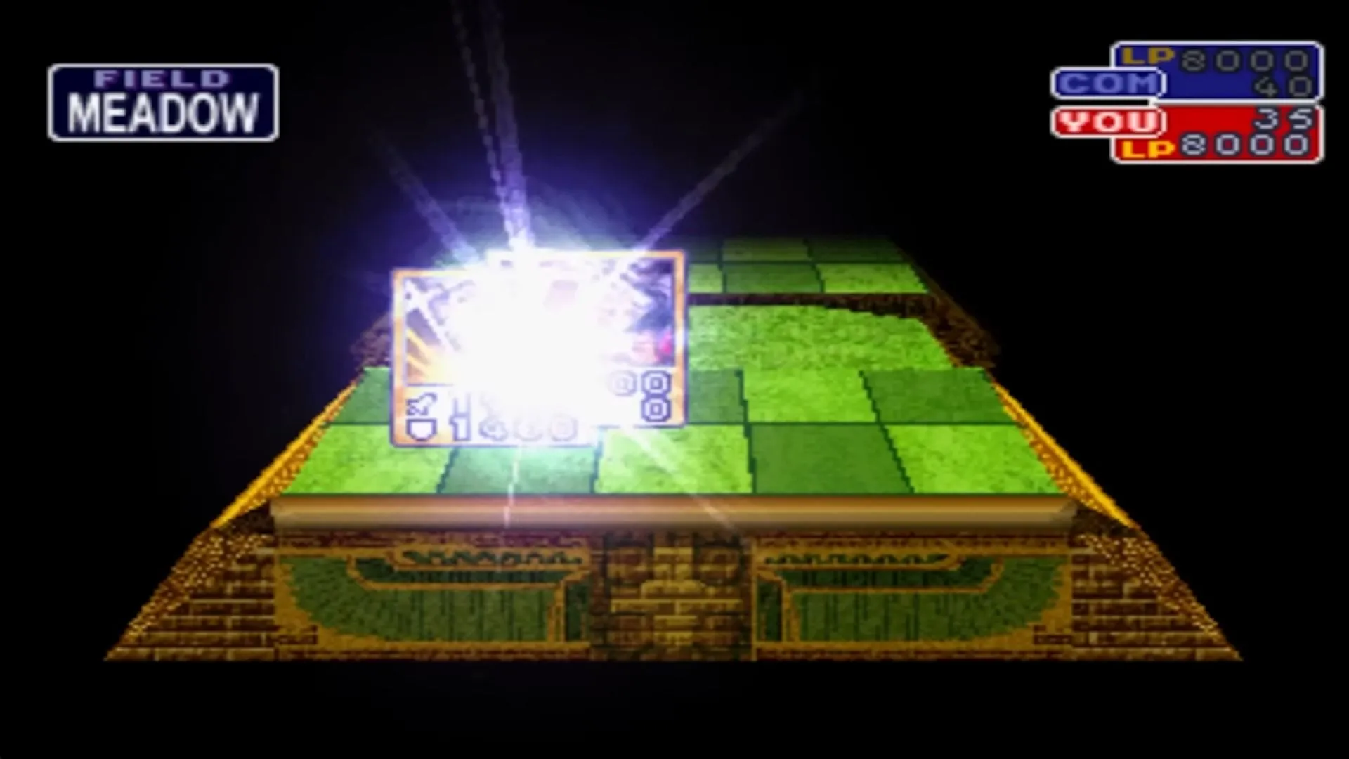 Cảnh hợp nhất hai quái vật để tạo ra quái vật mạnh hơn trong Yu-Gi-Oh! Forbidden Memories