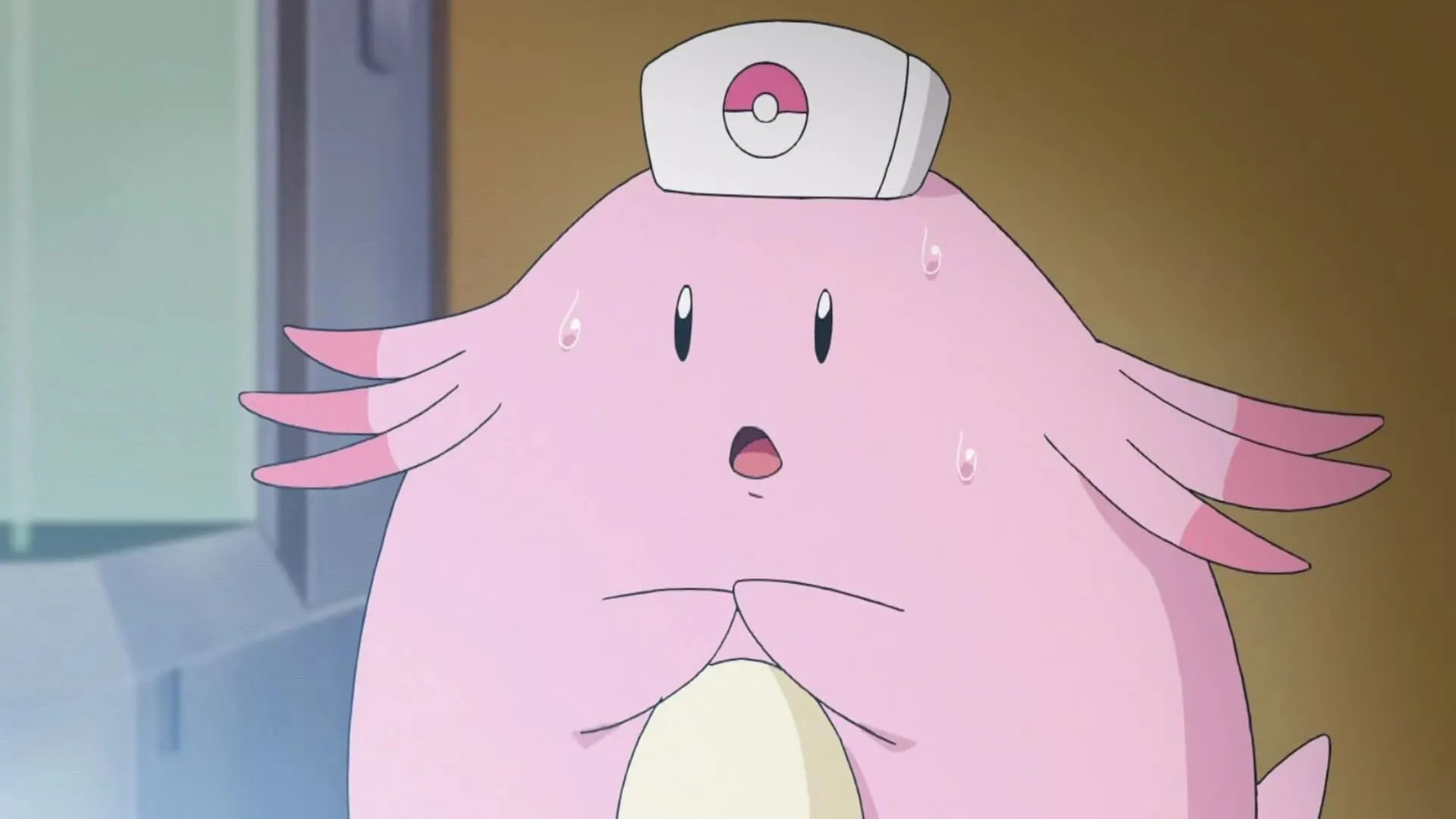 Chansey y tá trong anime Pokémon, nổi tiếng với khả năng chữa lành và lòng tốt.