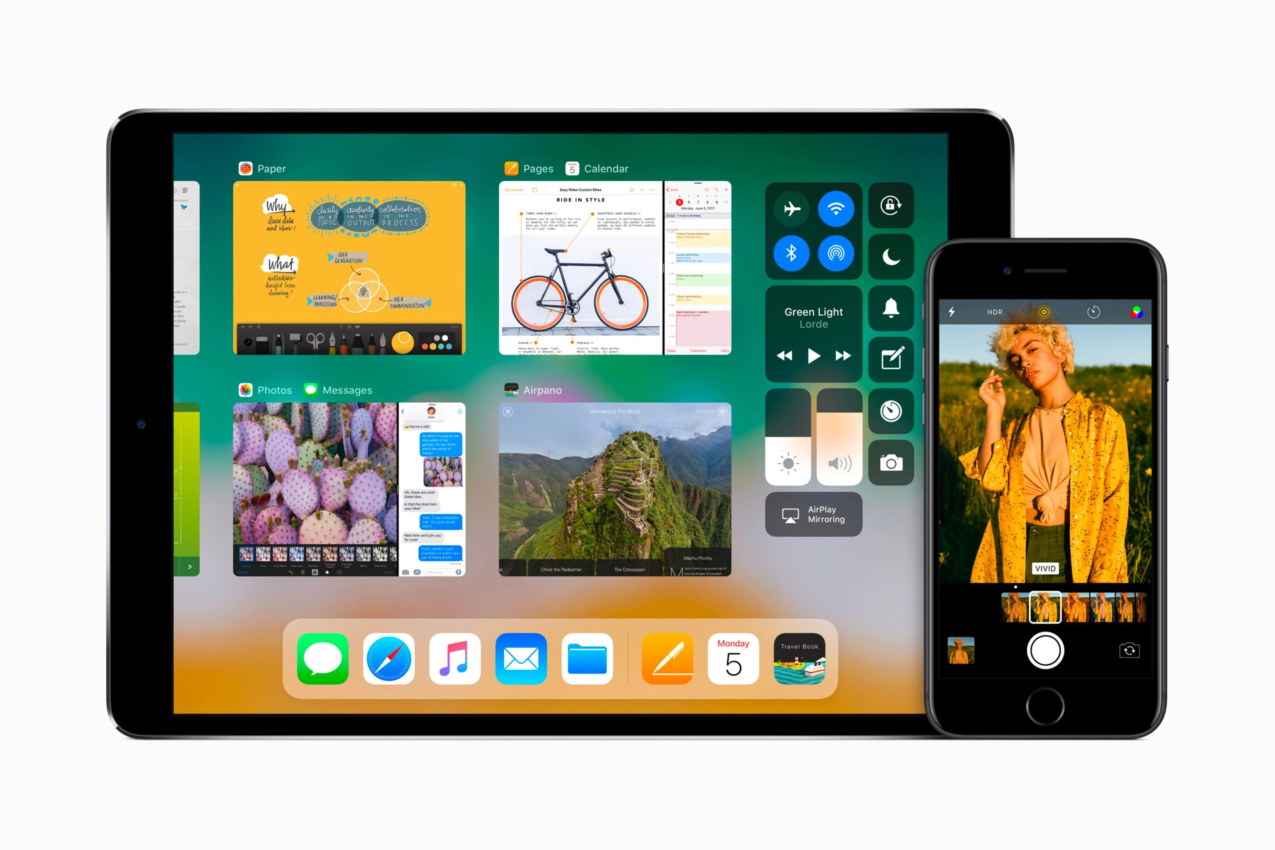 Giao diện iOS 11 trên iPad và iPhone, thể hiện sự khác biệt trong trải nghiệm