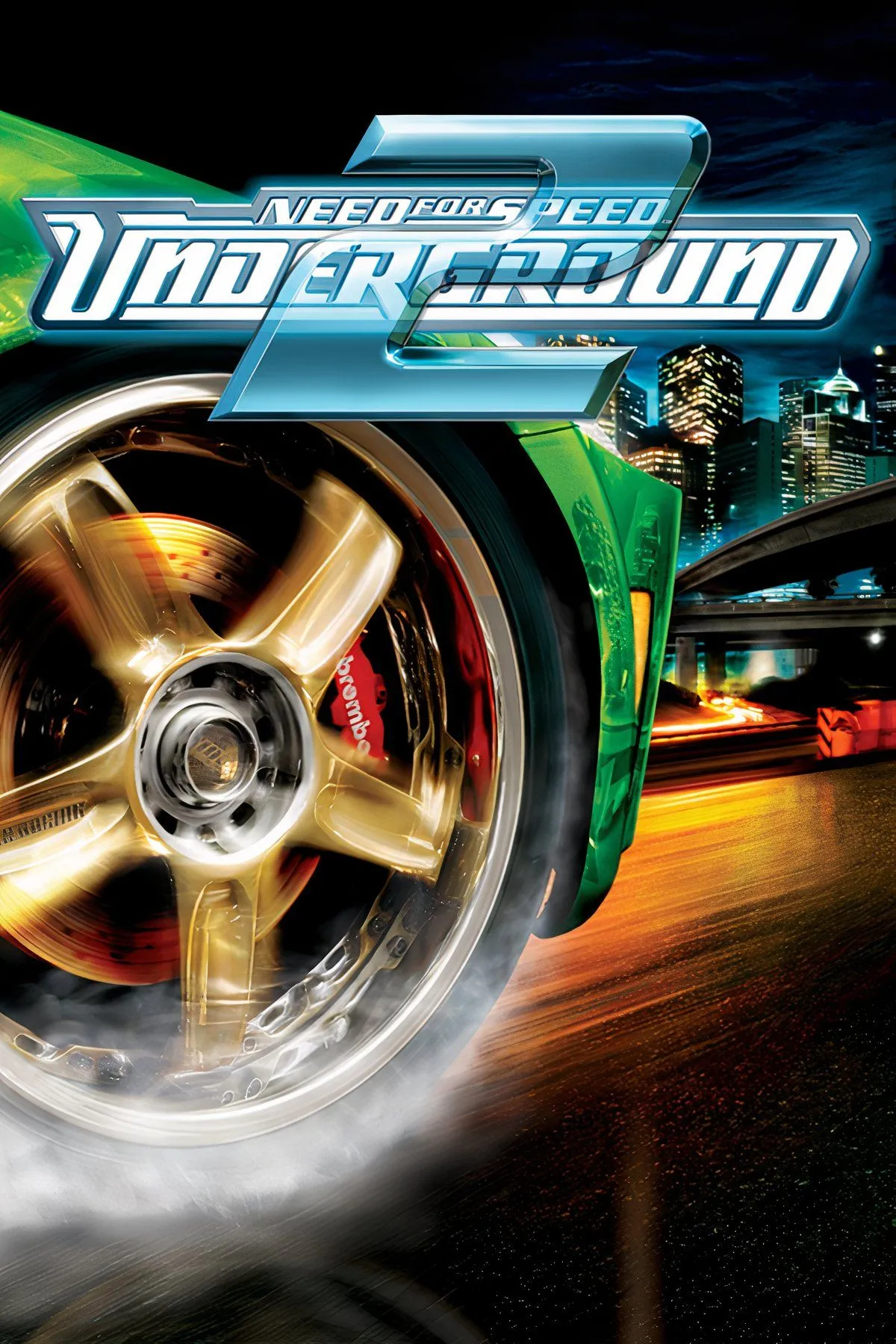 Hình ảnh chiếc Nissan 350Z độ trong game Need for Speed Underground 2 đậu ở đường phố về đêm