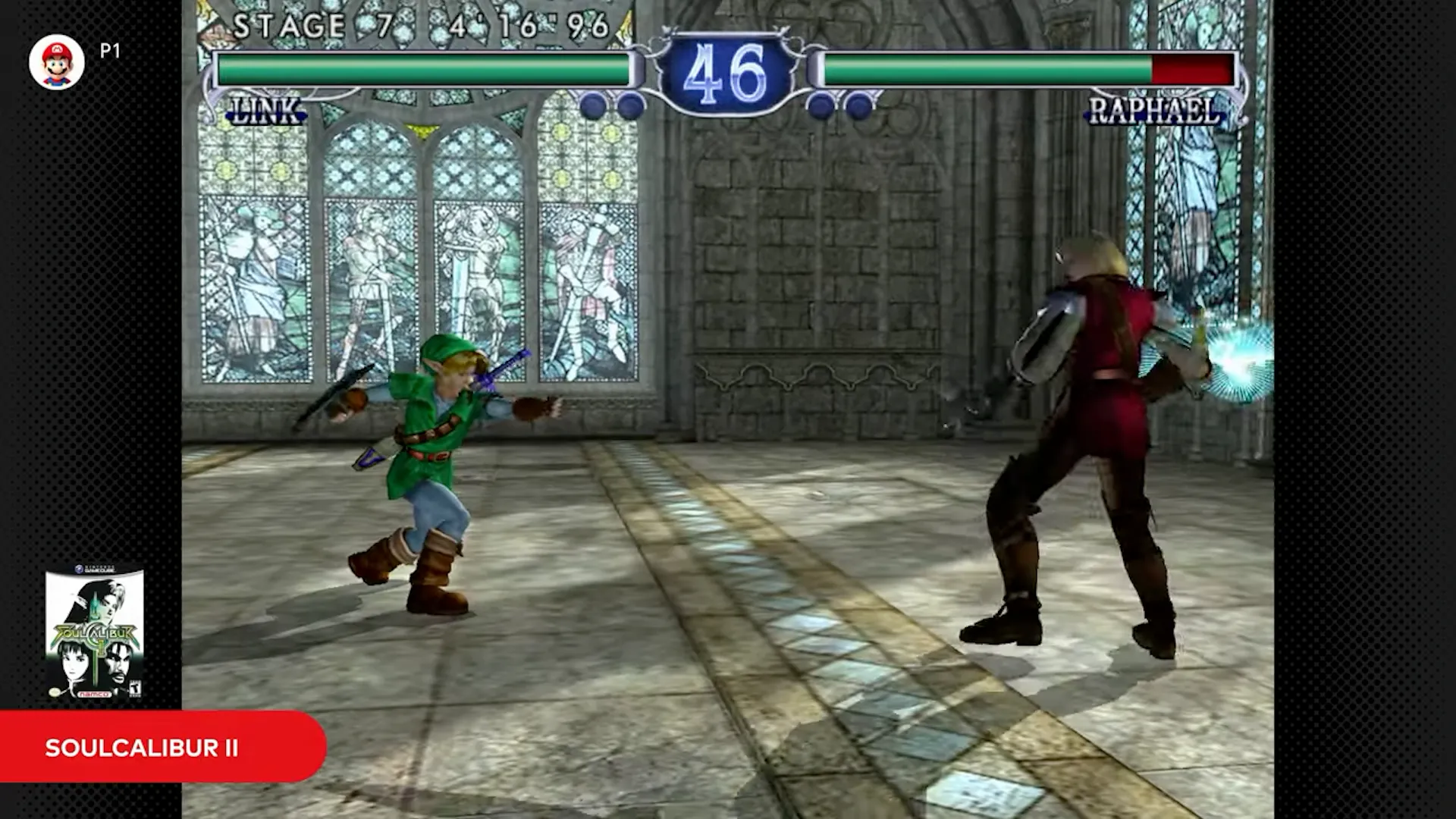 Hình ảnh game Soulcalibur II phiên bản Link trên ứng dụng giả lập GameCube dành cho Nintendo Switch Online + Expansion Pack