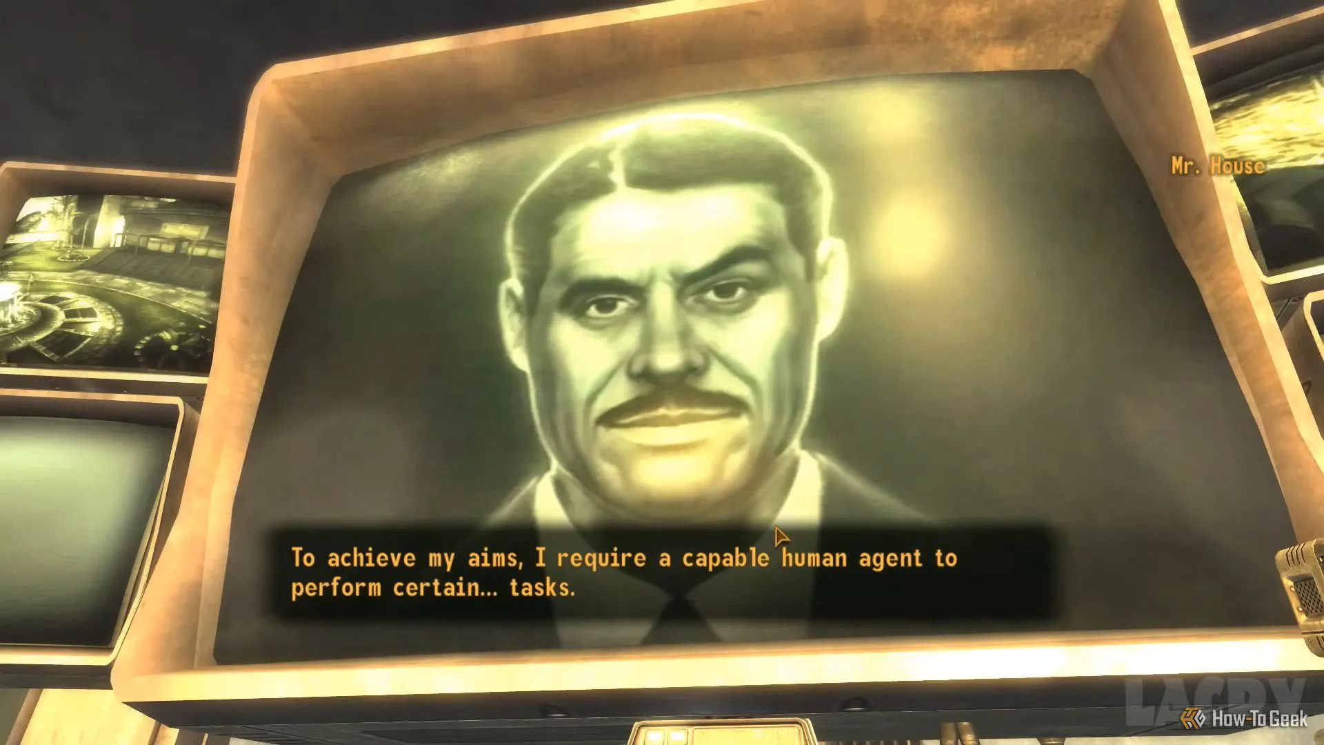 Hình ảnh nhân vật Mr. House trong Fallout New Vegas, một tựa game RPG thế giới mở khác của Bethesda cần được làm lại