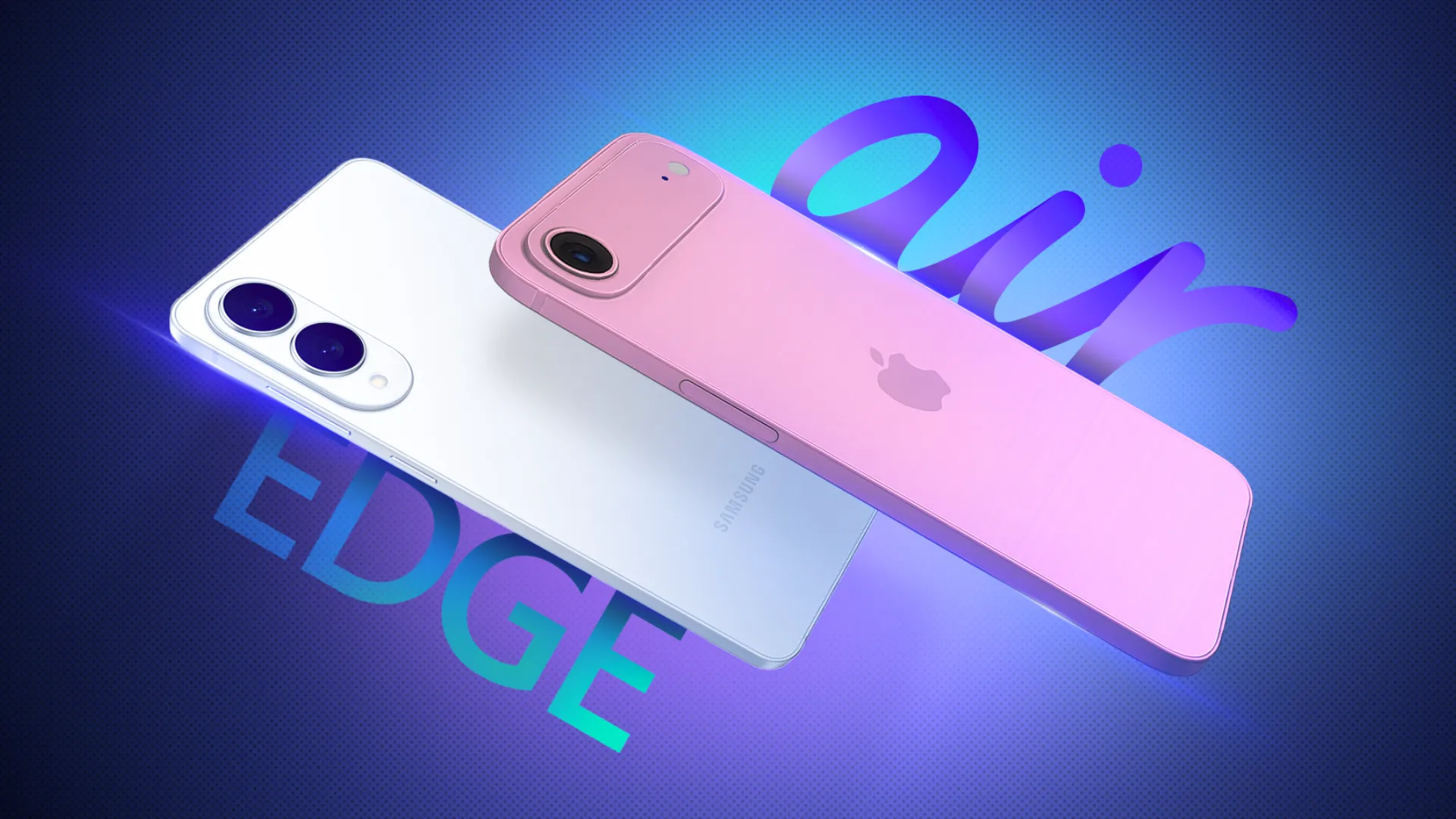 iPhone 17 Air và Galaxy S25 Edge đặt cạnh nhau, biểu tượng cho xu hướng điện thoại mỏng.