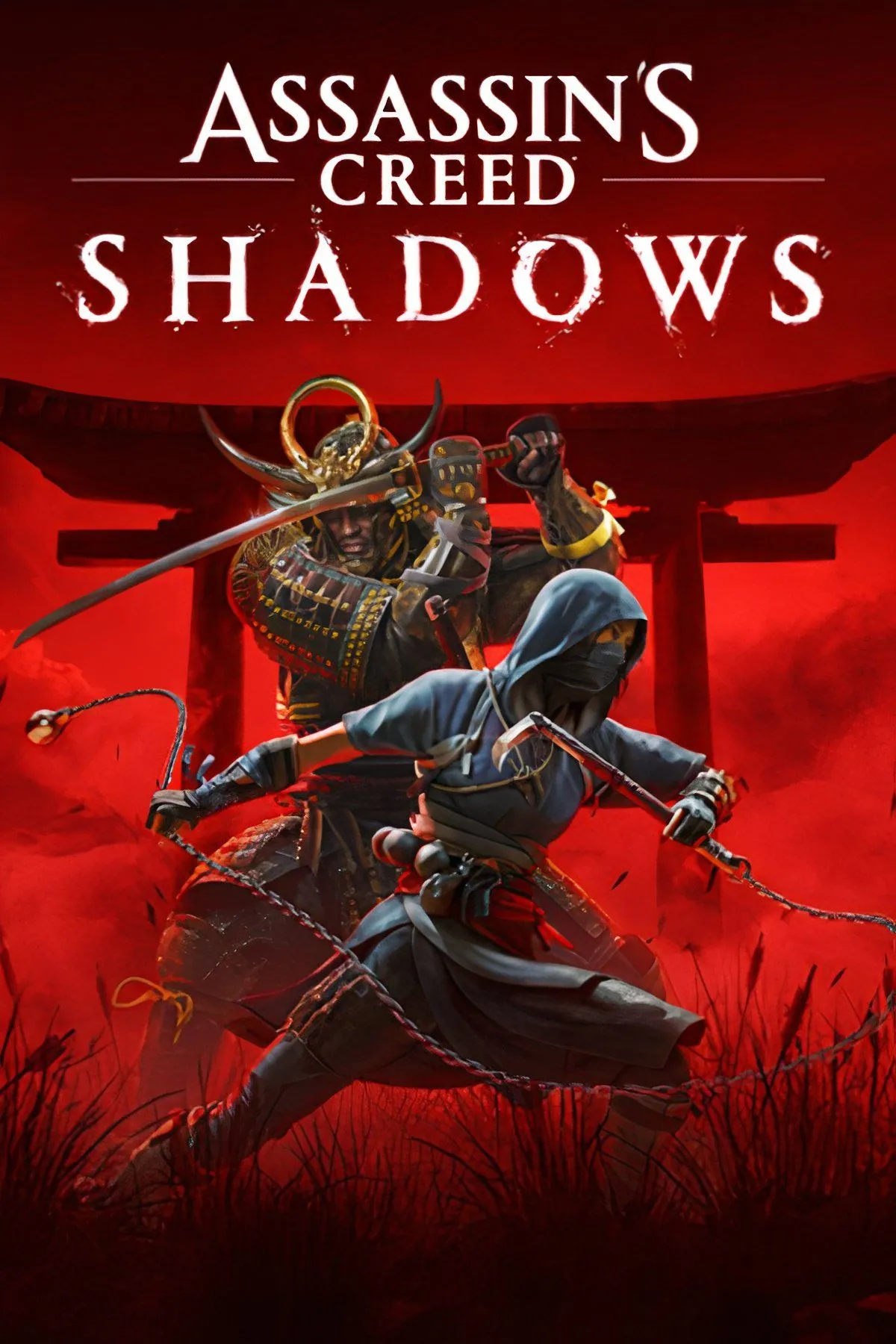 Logo Assassin's Creed trên nền phong cảnh thời trung cổ