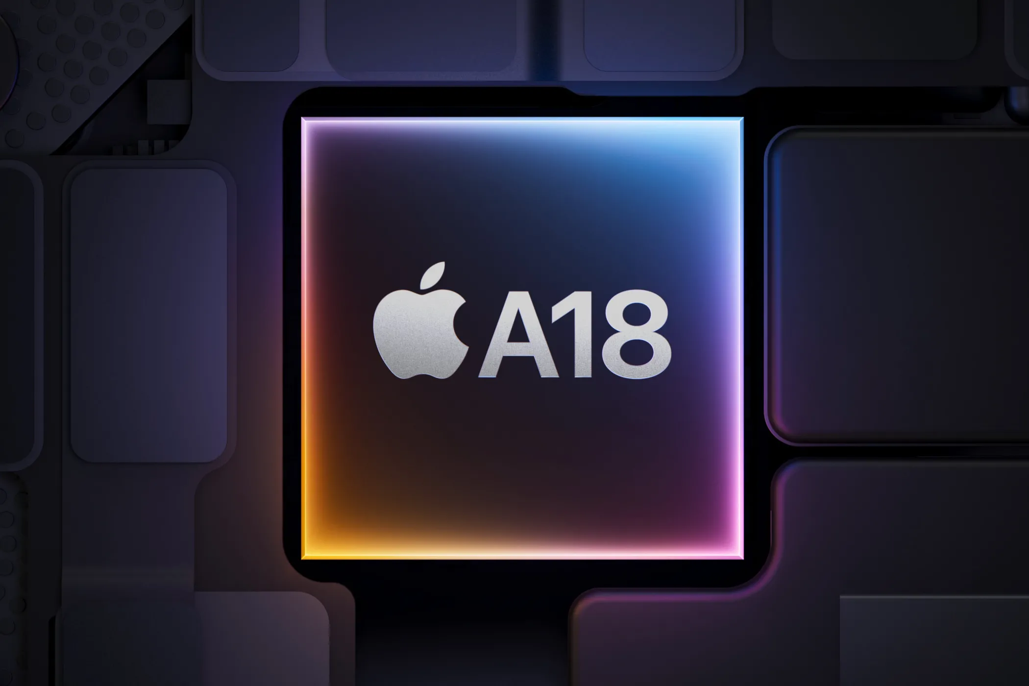 Logo chip Apple A18 Bionic, biểu tượng cho sức mạnh xử lý của iPhone 16e