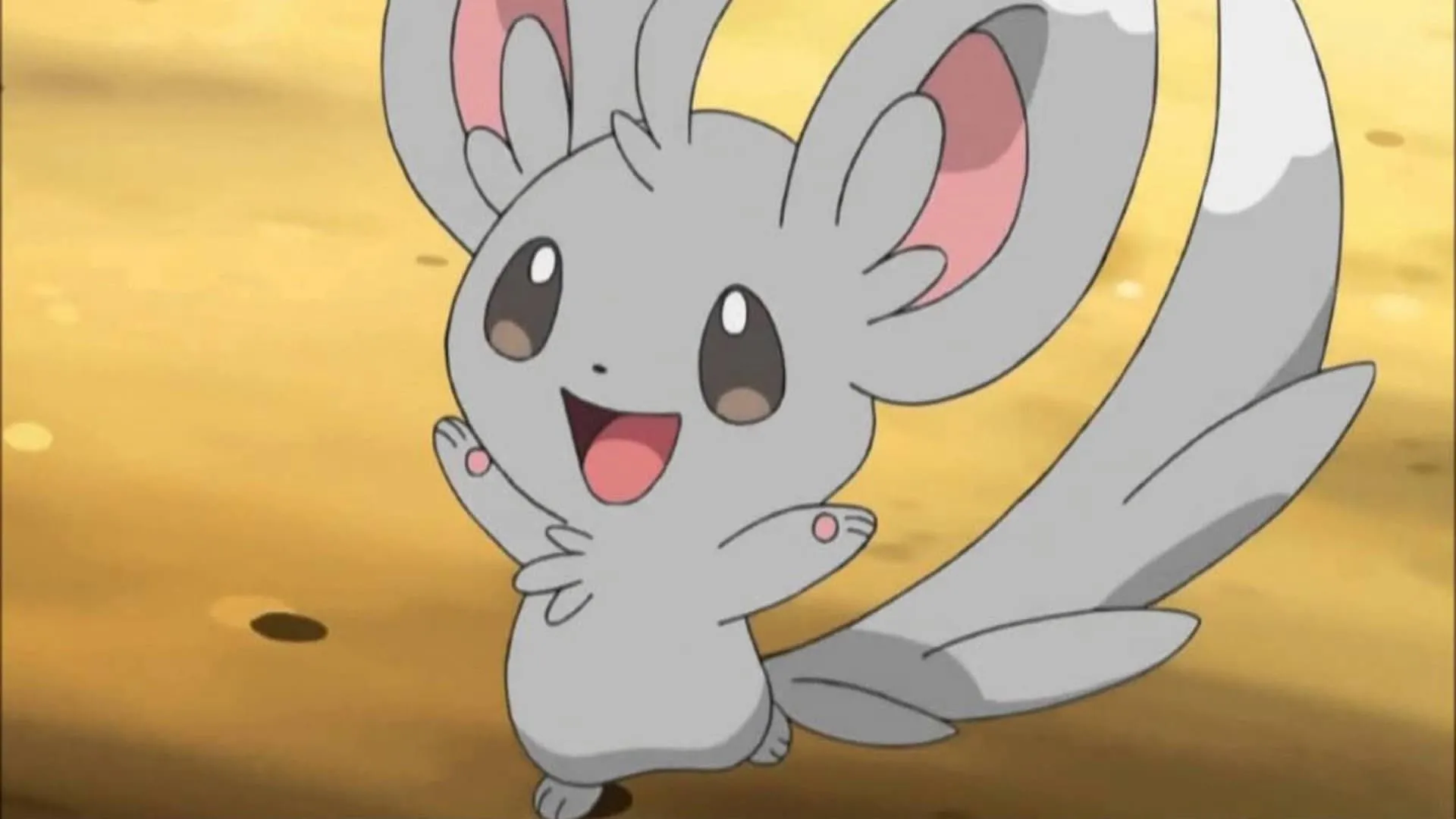Minccino trong series anime Pokémon, nổi tiếng với bản tính cực kỳ sạch sẽ và lông mềm mại.
