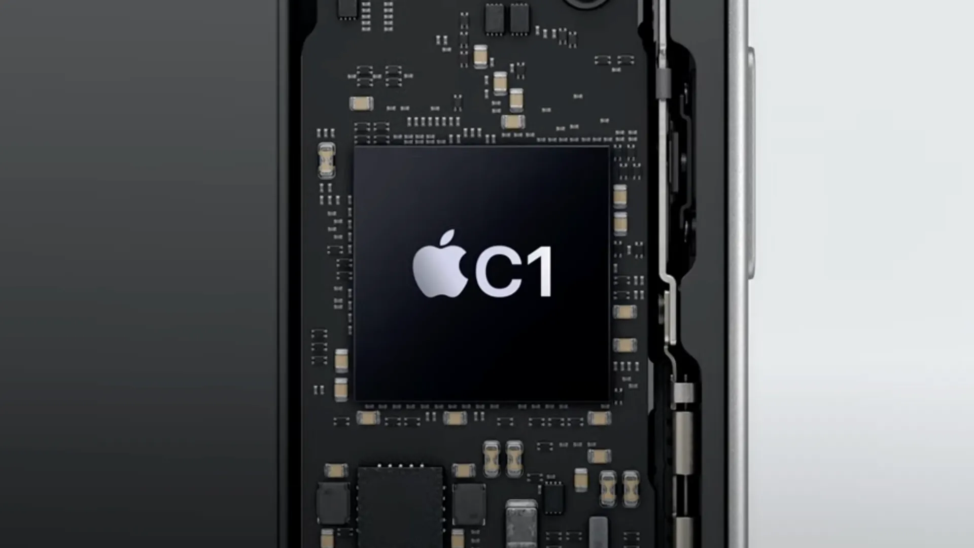 Minh họa modem Apple C1, chip kết nối 5G độc quyền trên iPhone 16e