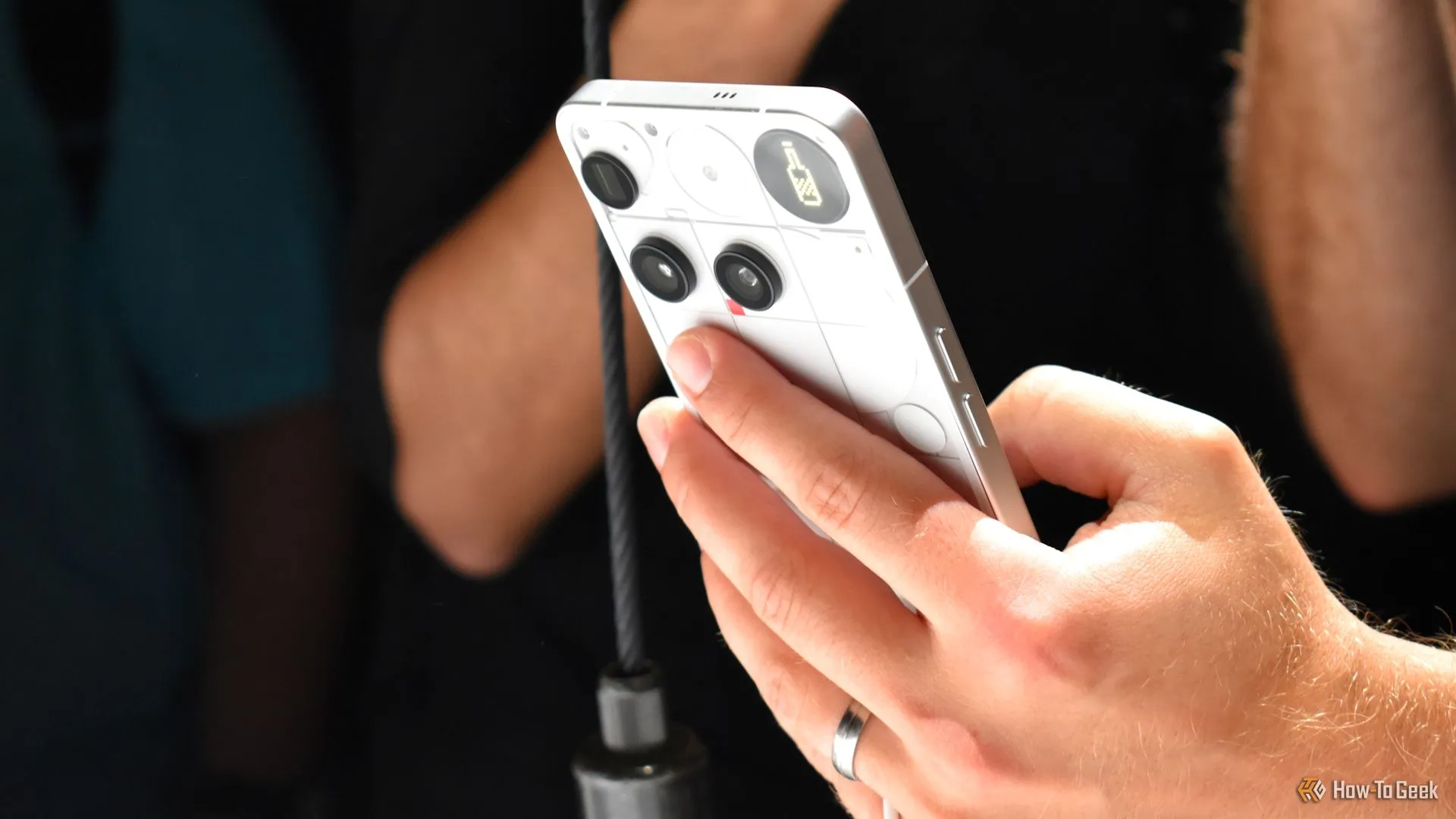 nothing phone 3 white version rear panel at launch party.