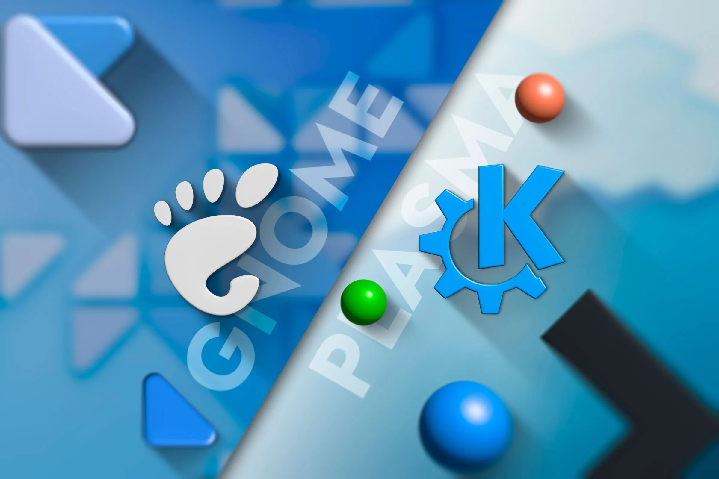 So sánh logo GNOME và KDE Plasma