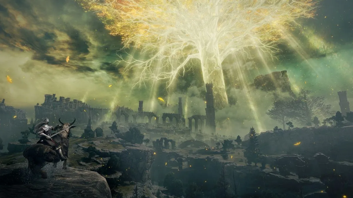 Thế giới rộng lớn và hùng vĩ trong Elden Ring, tựa game Soulsborne nổi tiếng, minh họa cho các tựa game lớn với DLC mở rộng, cần cân nhắc chơi khi đã hoàn thành nội dung cốt truyện.