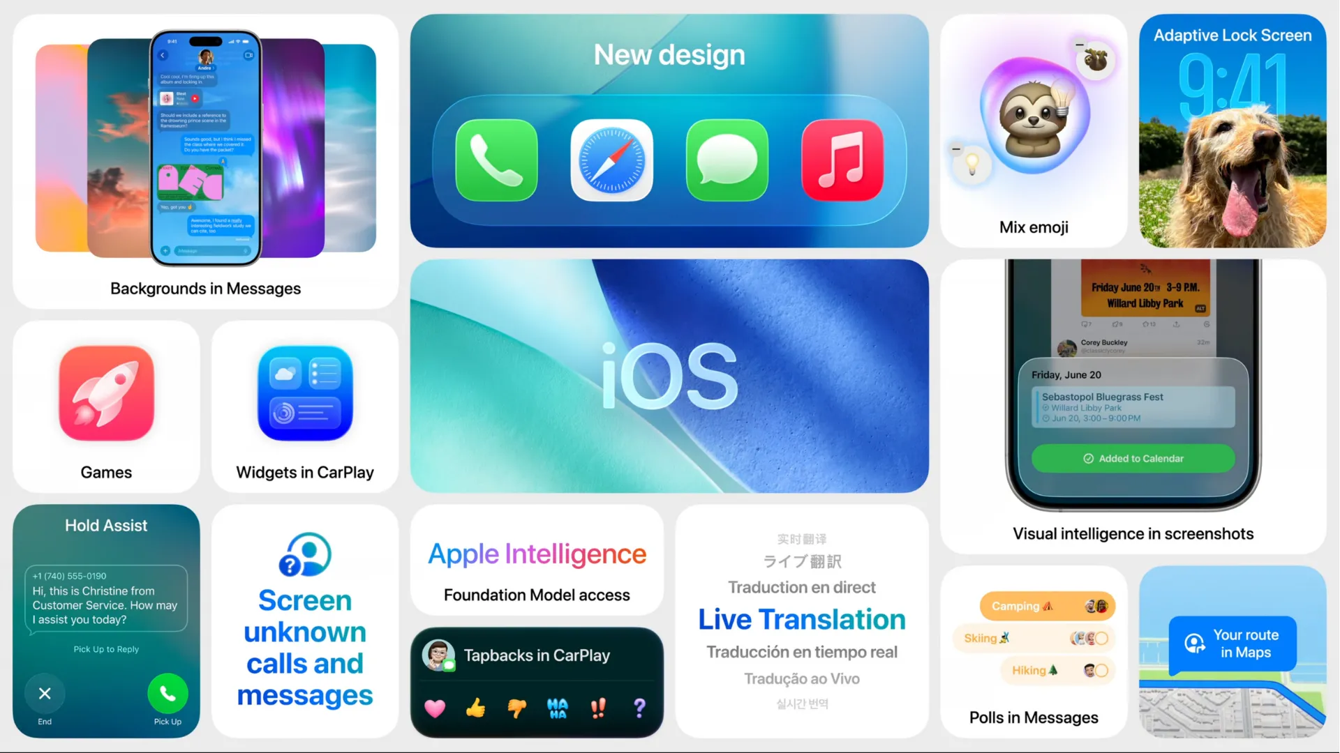 Thiết kế màn hình chính và biểu tượng ứng dụng mới của iOS 26, tối ưu cho trải nghiệm người dùng