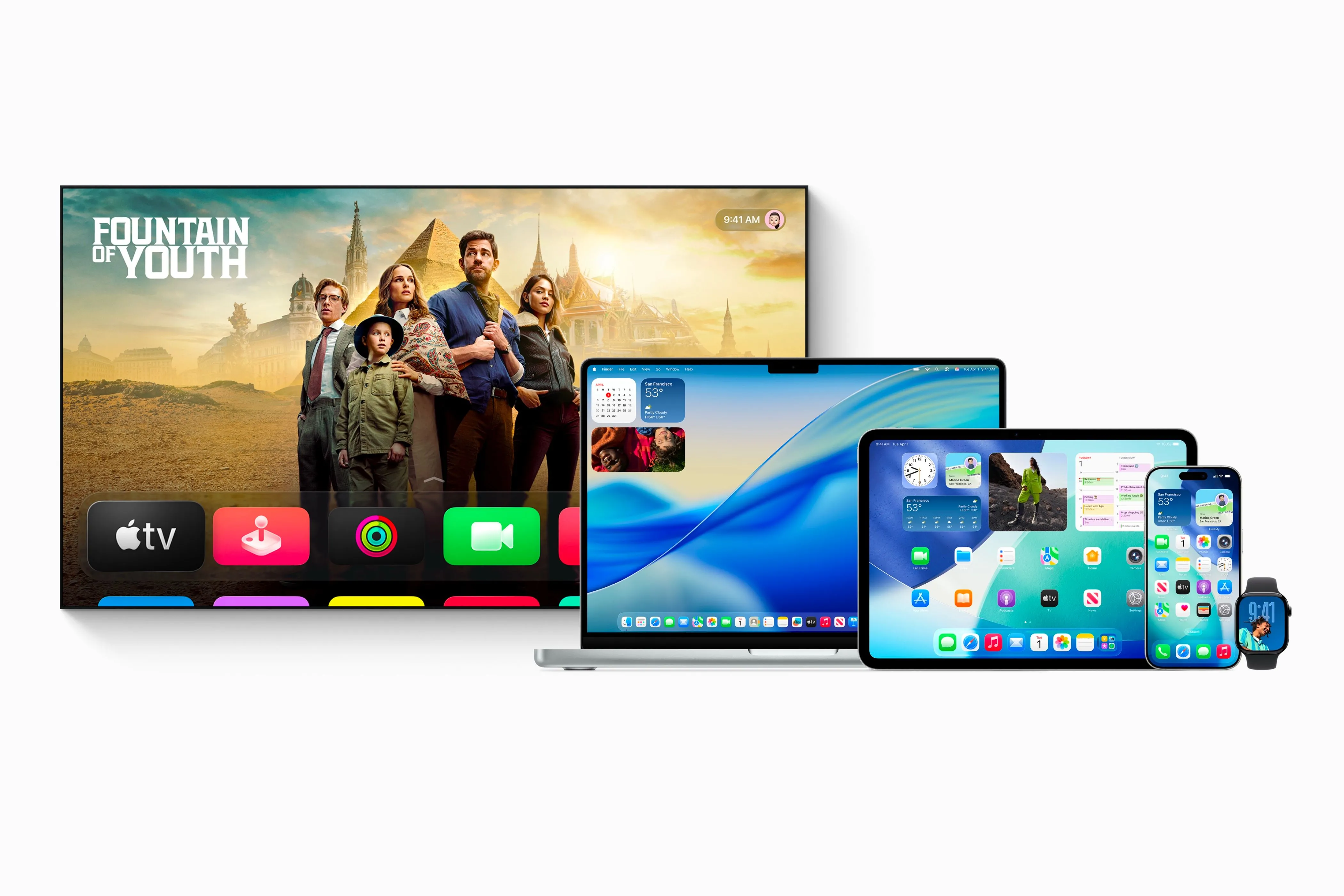 Toàn bộ hệ sinh thái Apple với giao diện Liquid Glass trên iPhone, iPad, Apple Watch, Mac và Apple TV