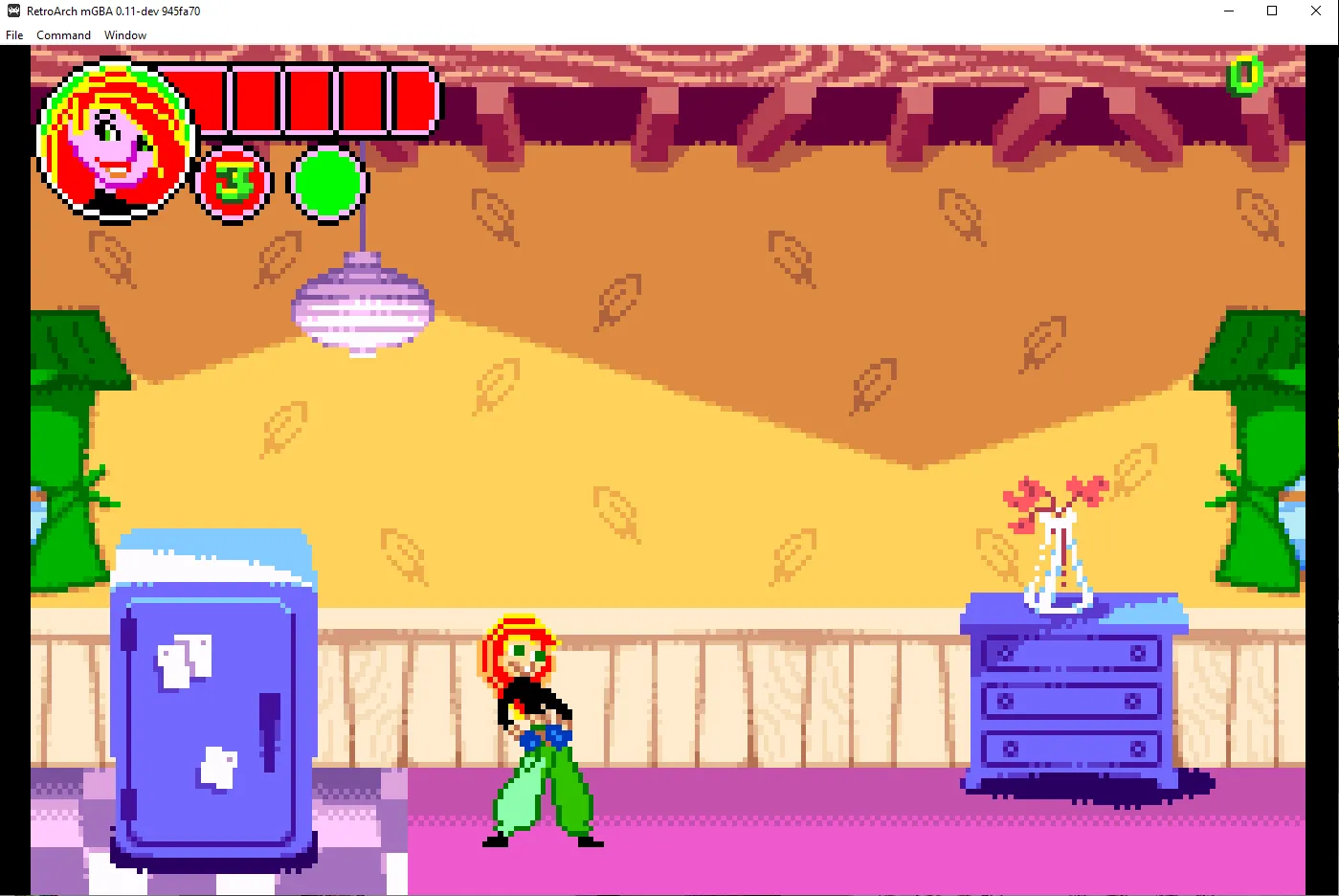 Trò chơi Kim Possible của hệ máy Game Boy Advance đang chạy mượt mà thông qua RetroArch