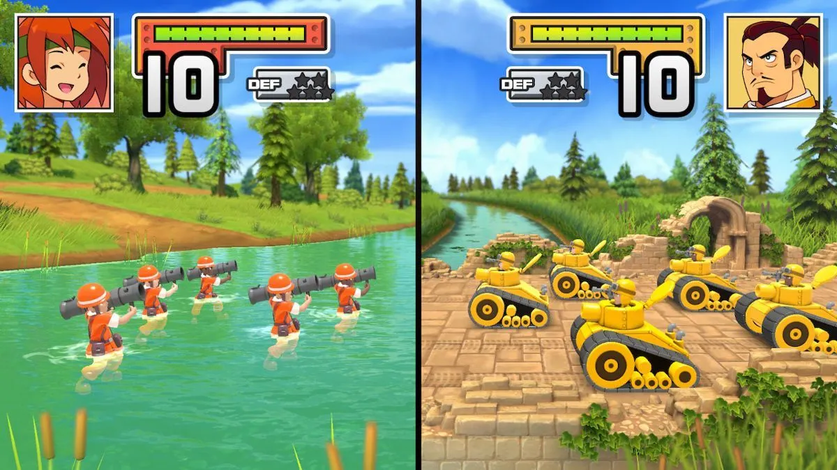 Bản đồ thế giới với các căn cứ quân sự trong tựa game chiến thuật Advance Wars