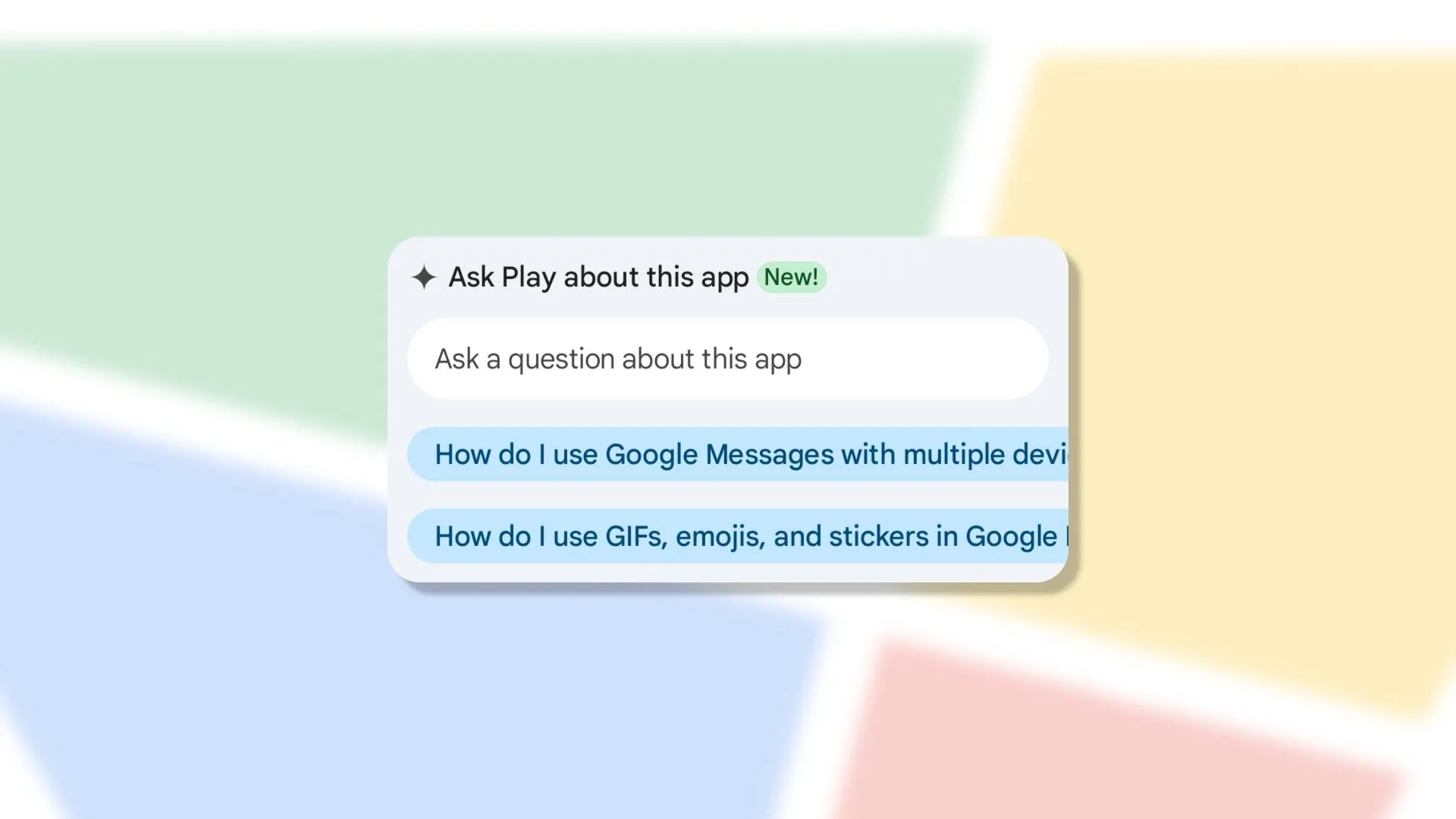 Biểu tượng trợ lý AI của Google Play Store, cho phép người dùng đặt câu hỏi về ứng dụng