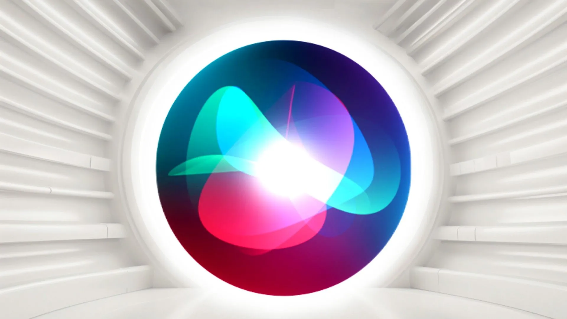 Biểu tượng trợ lý ảo Siri của Apple trên nền trắng.