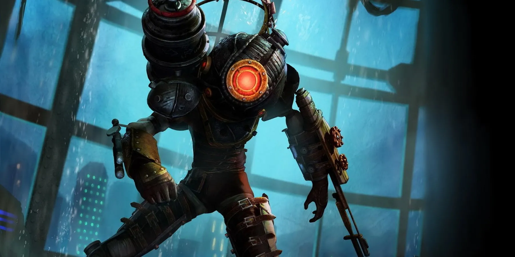 Big Sister, một kẻ thù đáng sợ trong Bioshock, dưới lòng thành phố Rapture.