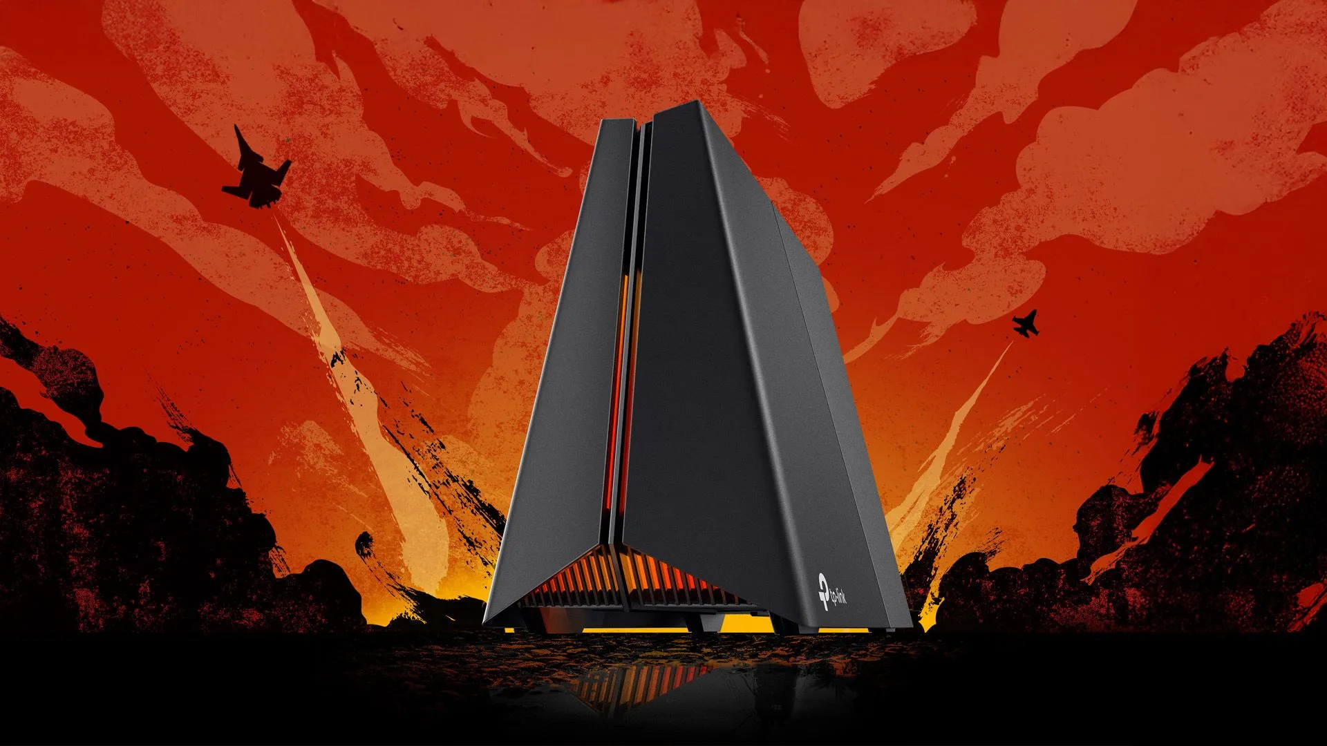 Bộ định tuyến chơi game TP-Link Archer GE650 Wi-Fi 7 với thiết kế hầm hố và đèn RGB