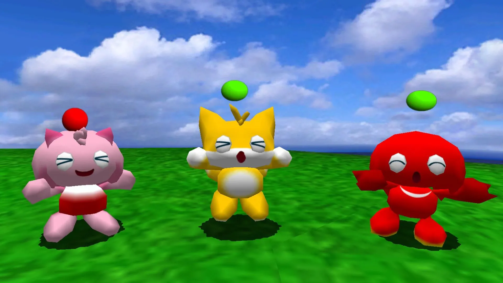 Các Chao của Amy, Tails và Knuckles trong Sonic Adventure 2.