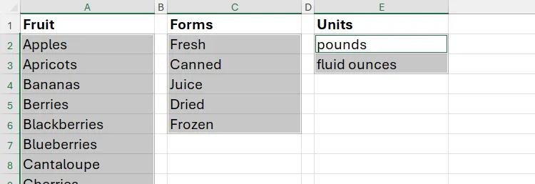 Cách chọn nhiều vùng không liên tục trong Excel bằng Ctrl và chuột