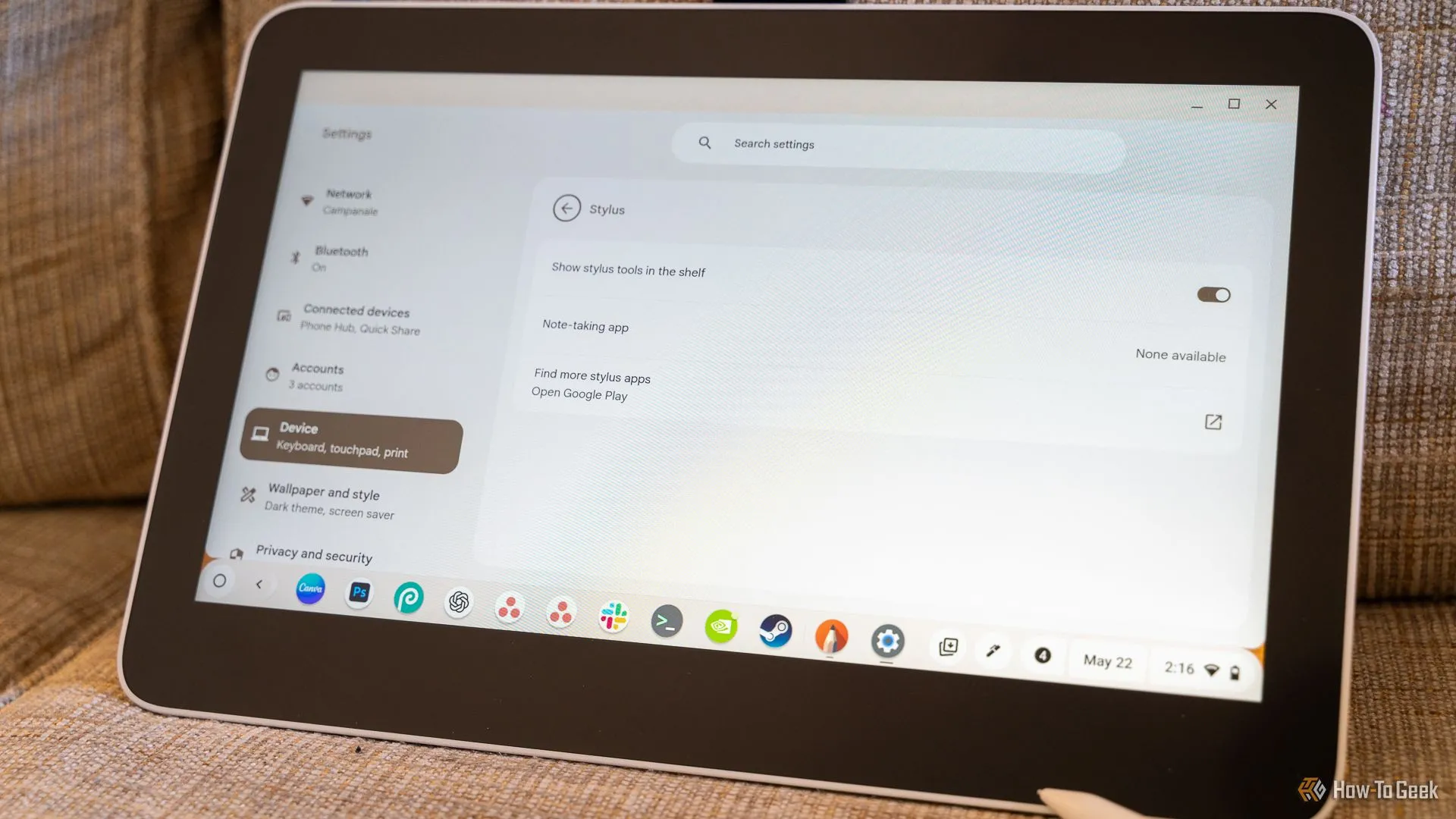 Cài đặt bút stylus trên hệ điều hành ChromeOS, tùy chỉnh trải nghiệm vẽ với bảng vẽ Wacom.