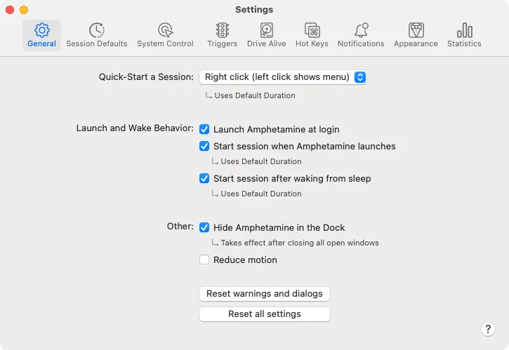 Cài đặt ứng dụng Amphetamine trên macOS để giữ cho Mac mini không ngủ, đảm bảo Home Assistant hoạt động liên tục.