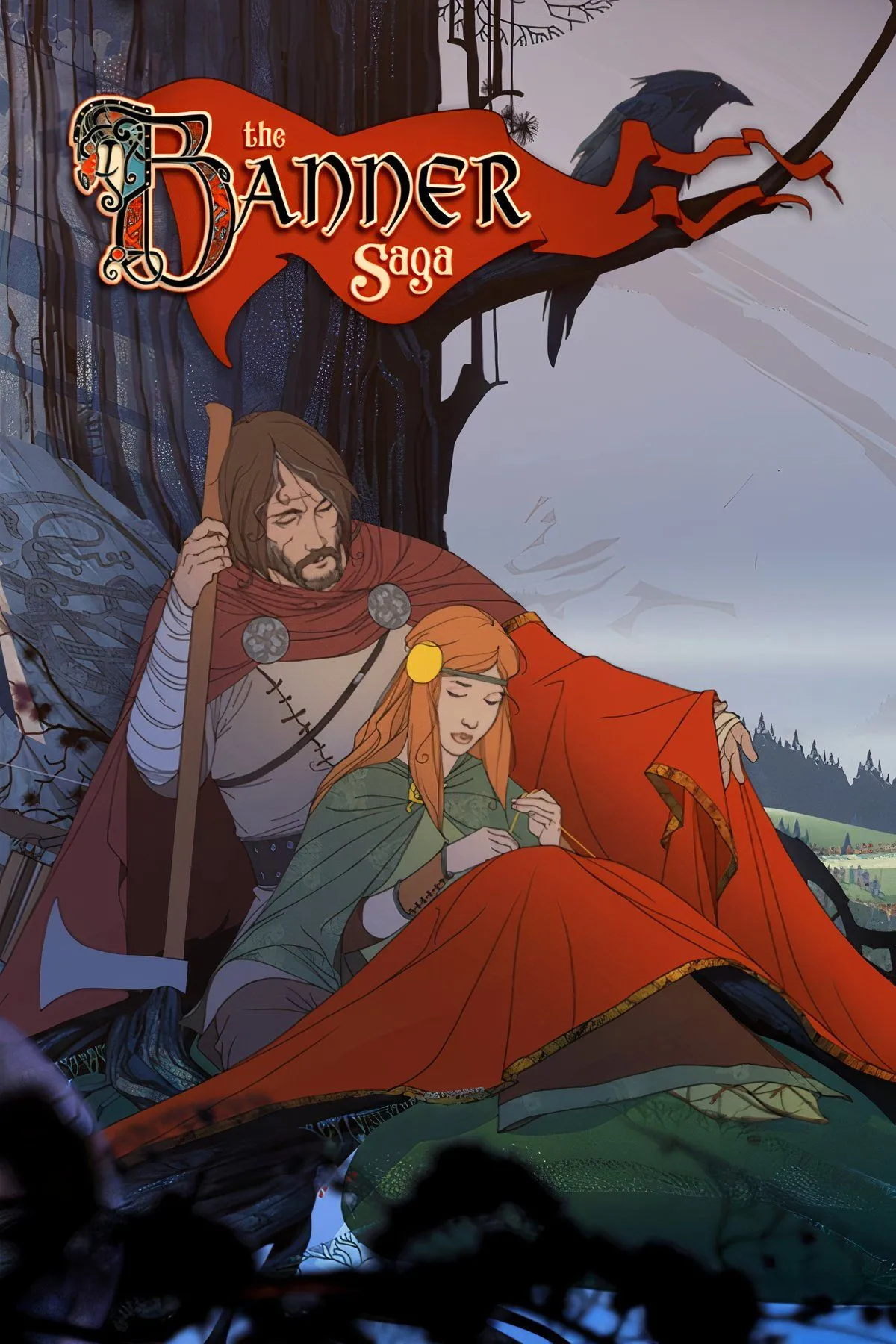 Cảnh chiến đấu trên bản đồ lưới đậm chất thần thoại Bắc Âu trong The Banner Saga