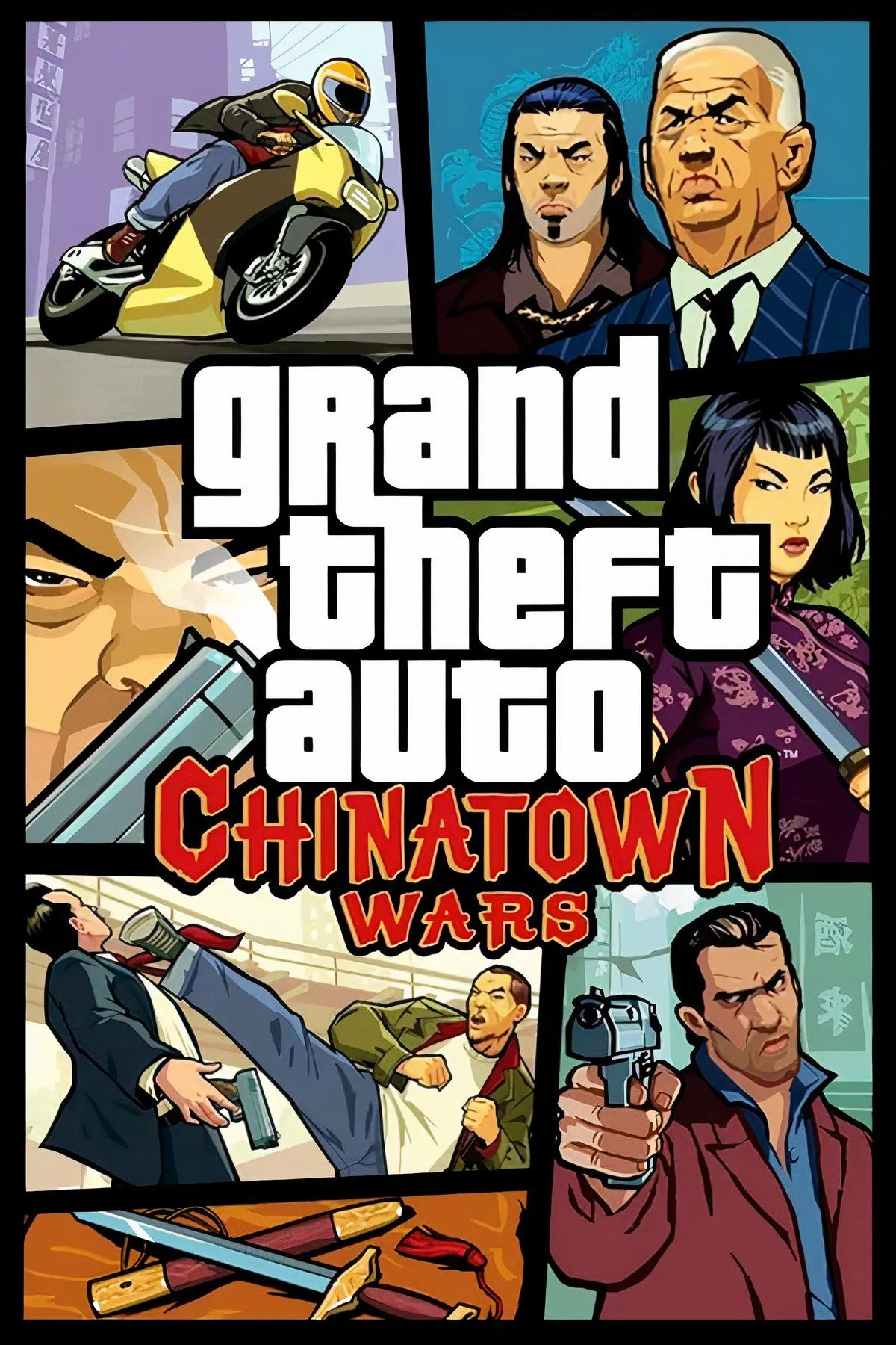 Cảnh hành động trong Grand Theft Auto: Chinatown Wars với góc nhìn từ trên xuống