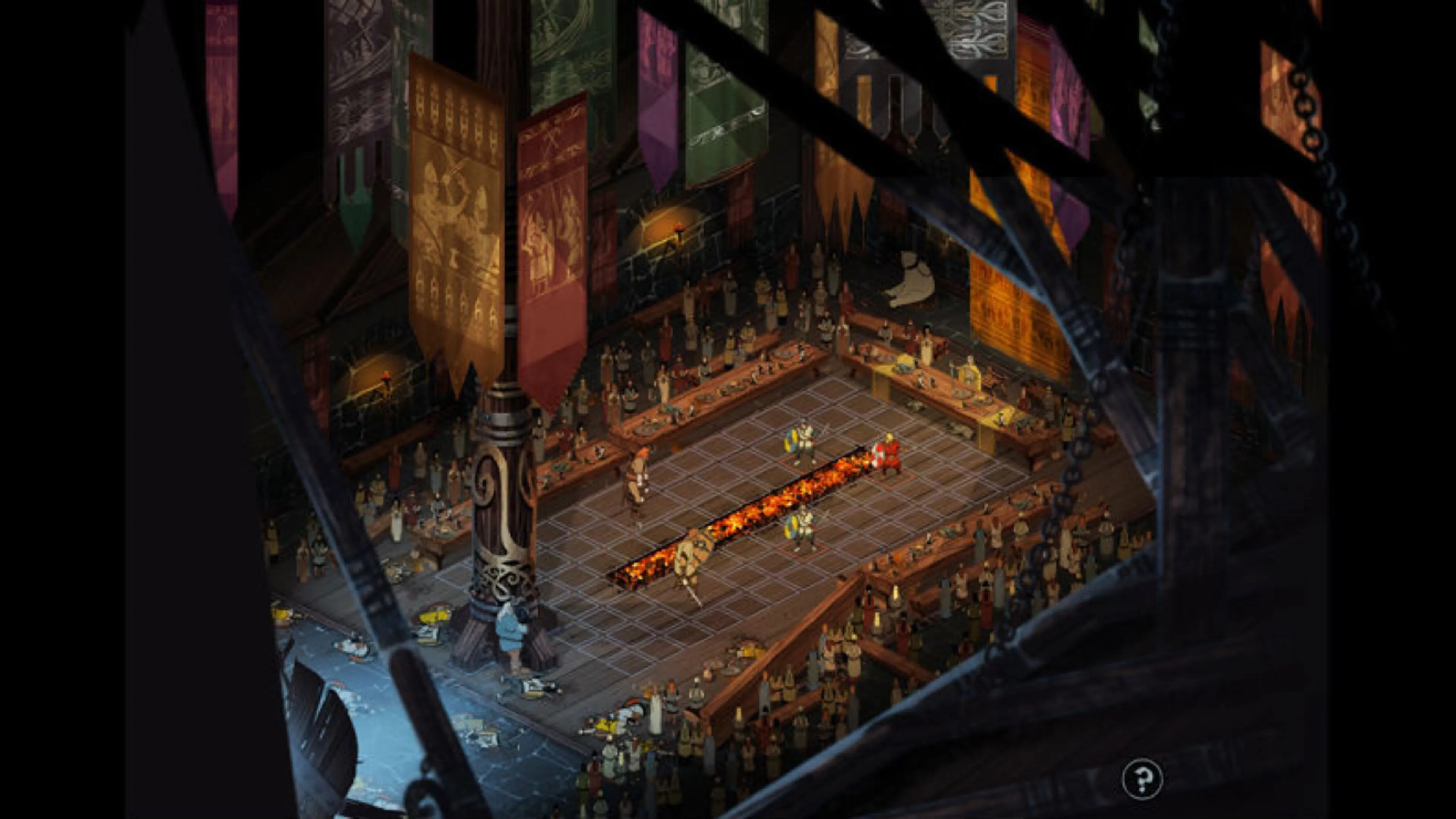 Cảnh mở rộng bản đồ thế giới trong The Banner Saga với các địa điểm và con đường