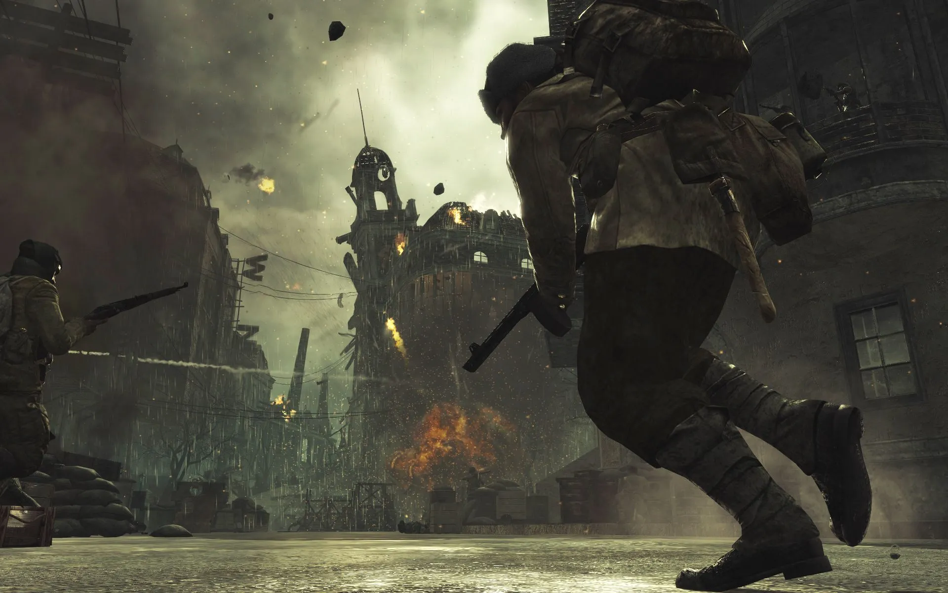 Cảnh tượng khốc liệt trong Call of Duty: World at War ở độ khó Veteran.