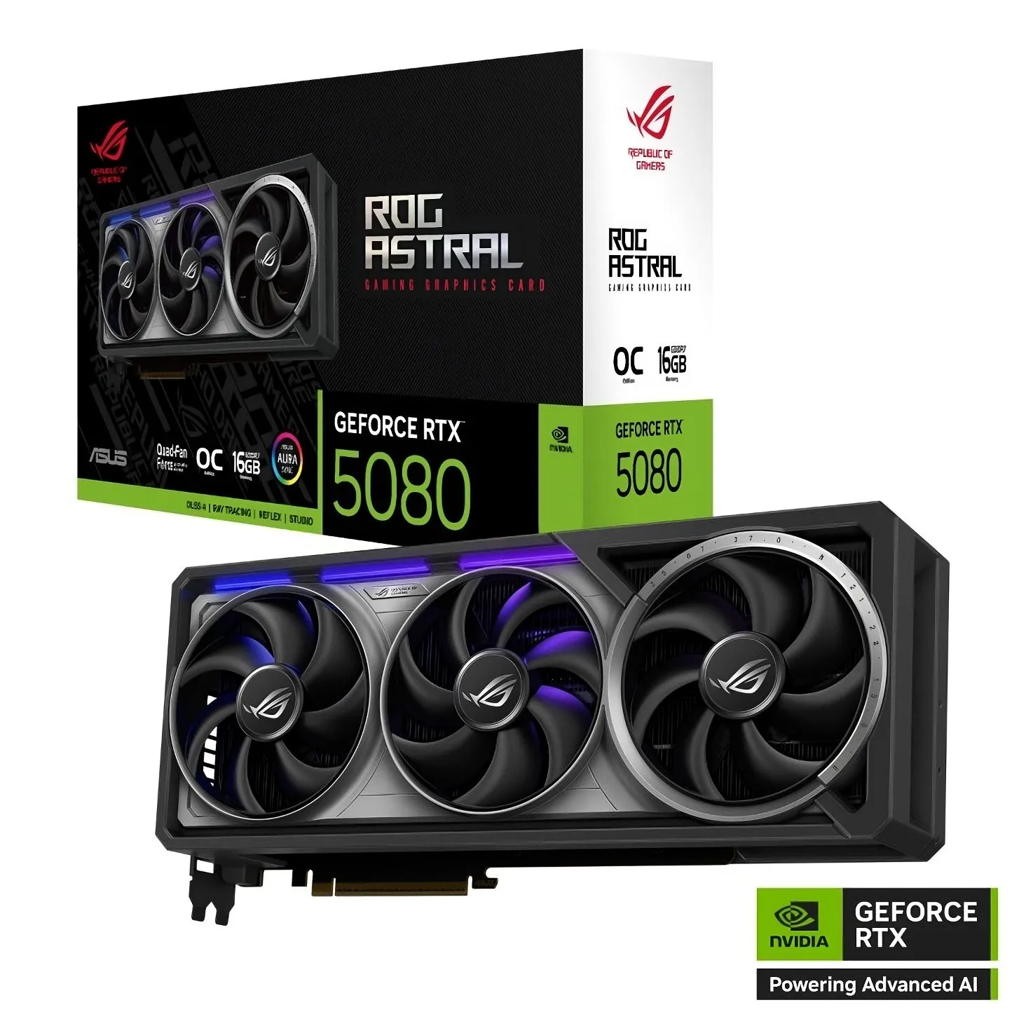 Card ASUS ROG Astral GeForce RTX 5080 16GB GDDR7 OC Edition với thiết kế tản nhiệt tùy chỉnh độc đáo và hầm hố