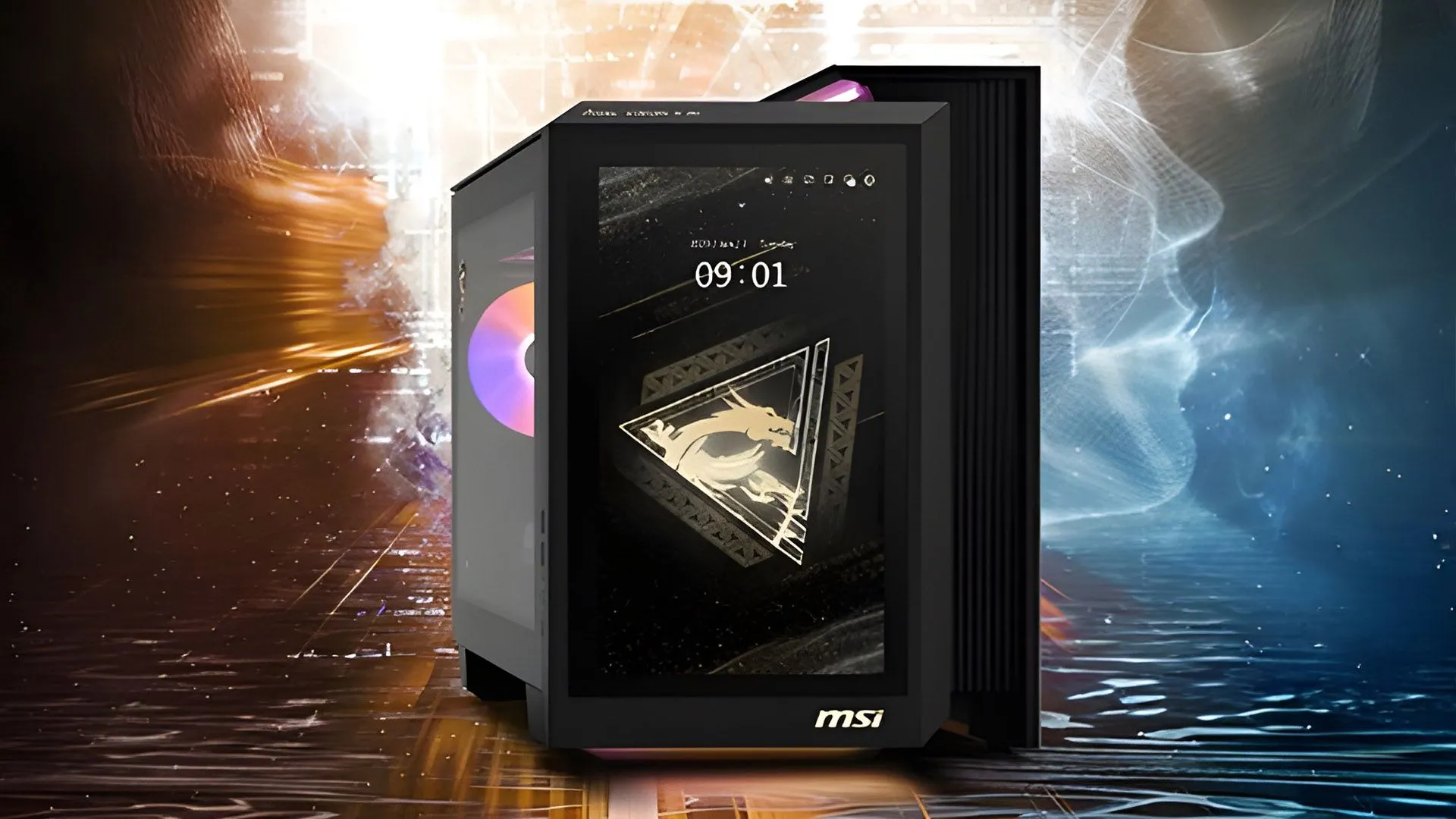 Case PC MSI với màn hình tích hợp hiển thị thông số và giao diện tùy chỉnh