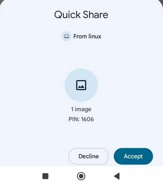 Chấp nhận các file đến từ Packet trên thiết bị Android