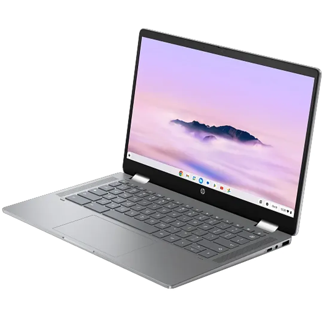 Chiếc laptop HP Chromebook Plus x360 14b màu bạc