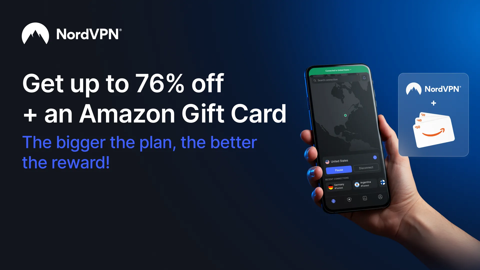 Chương trình ưu đãi NordVPN tặng kèm thẻ quà tặng Amazon hấp dẫn