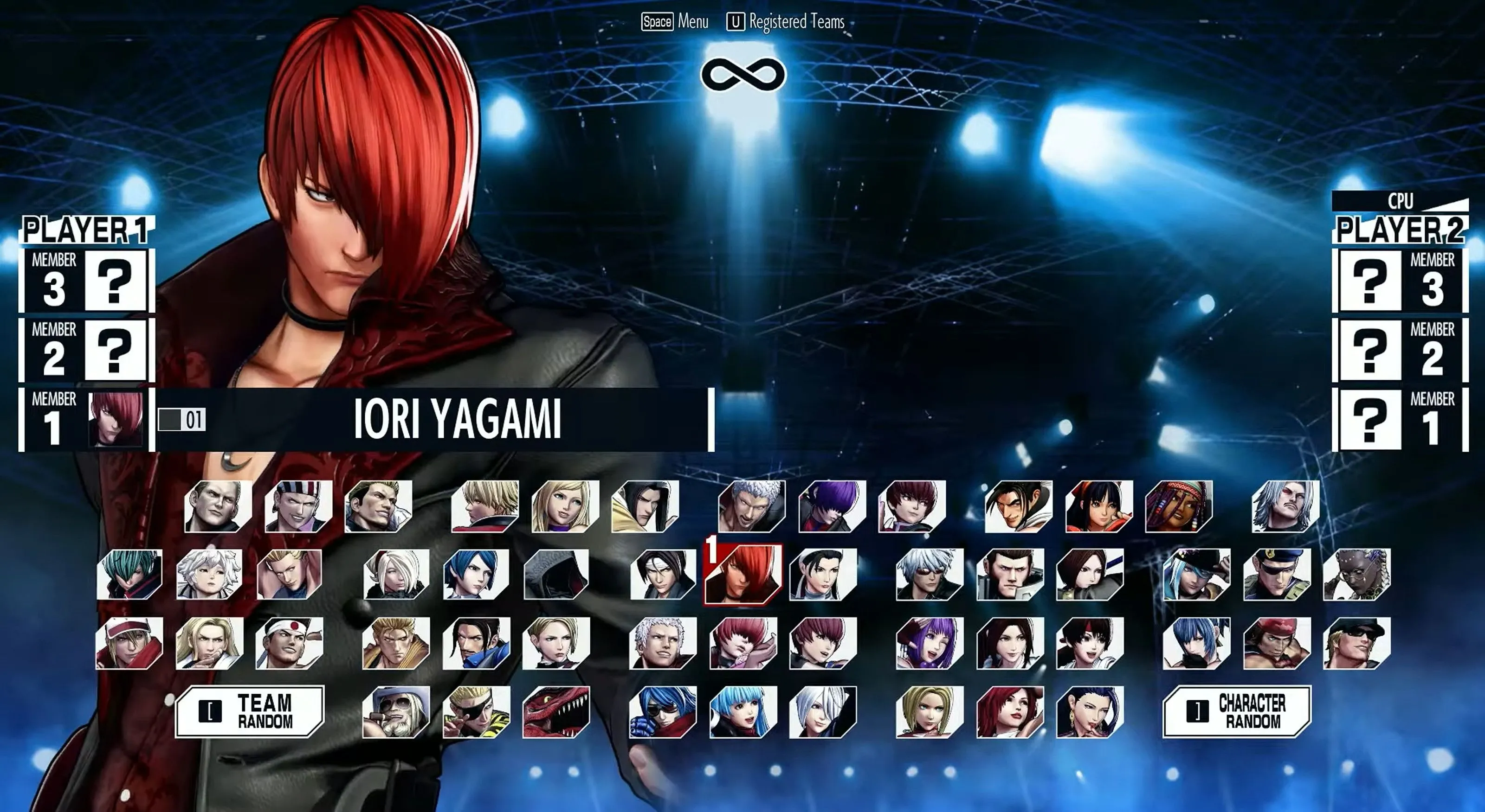 Dàn nhân vật khổng lồ của King of Fighters XV, thể hiện sự đa dạng nhưng cũng là thách thức khi làm quen với các motion inputs.