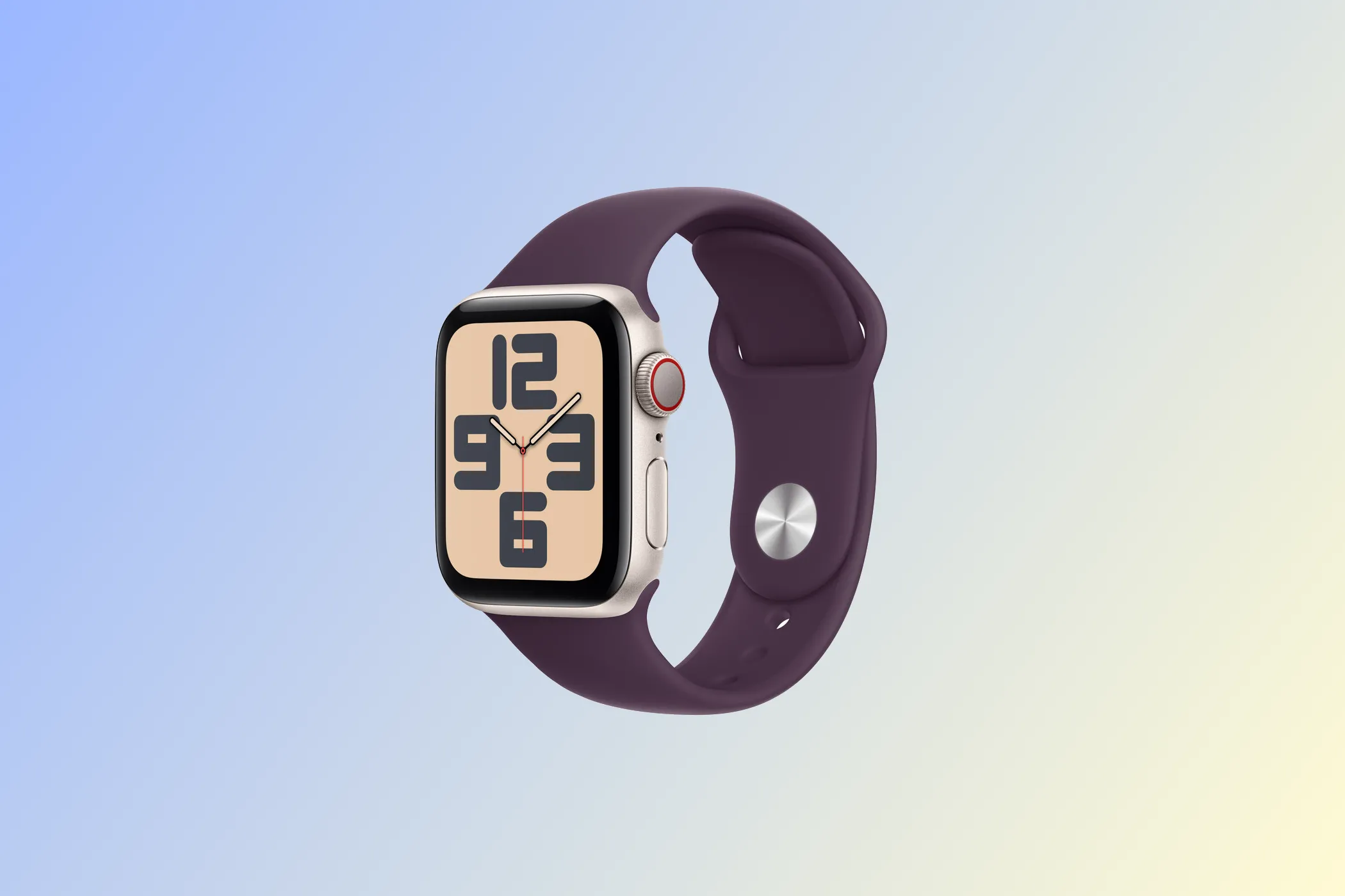 Dây đeo Apple Sport Band bằng silicone với thiết kế đơn giản và bền bỉ.