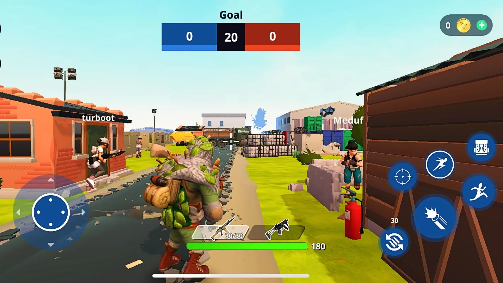 Game 3D Android tạo bằng Struckd với quái vật cầm vũ khí và nhân vật người.