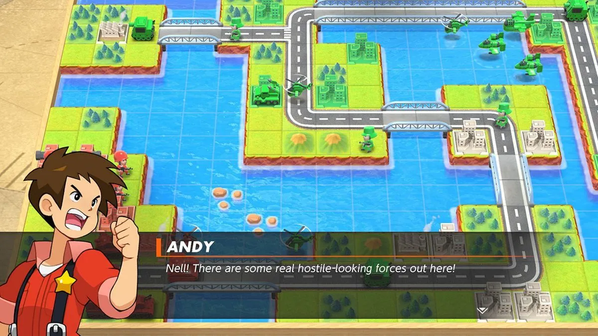 Giao diện bản đồ chiến thuật chi tiết của game Advance Wars 1+2 Re-Boot Camp