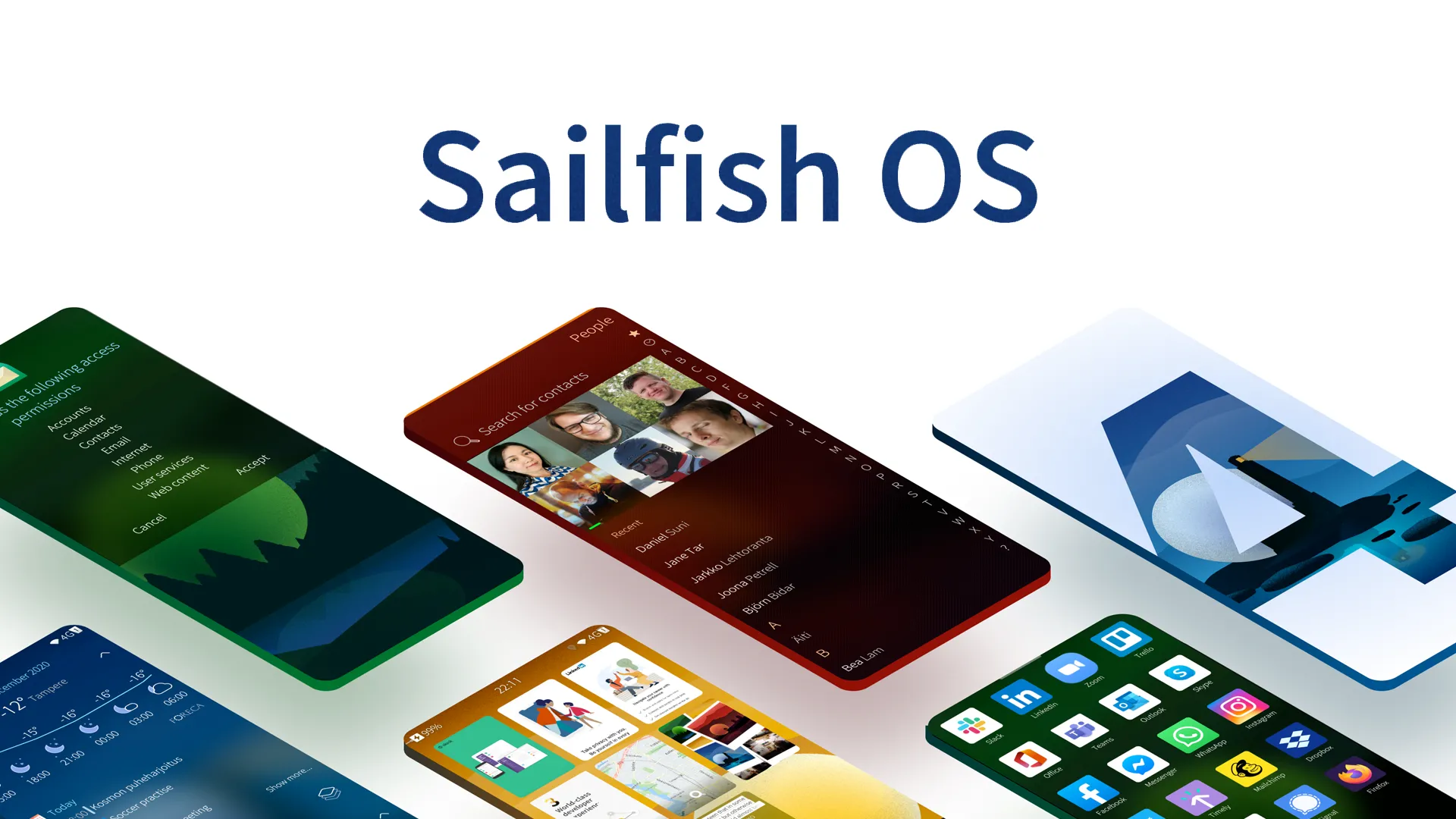 Giao diện người dùng của Sailfish OS 5.0 Tampella, hệ điều hành di động dựa trên Linux