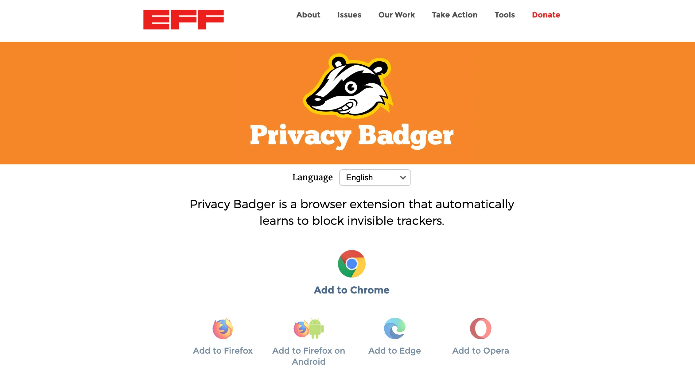 Giao diện tiện ích mở rộng Privacy Badger giúp chặn trình theo dõi trực tuyến hiệu quả
