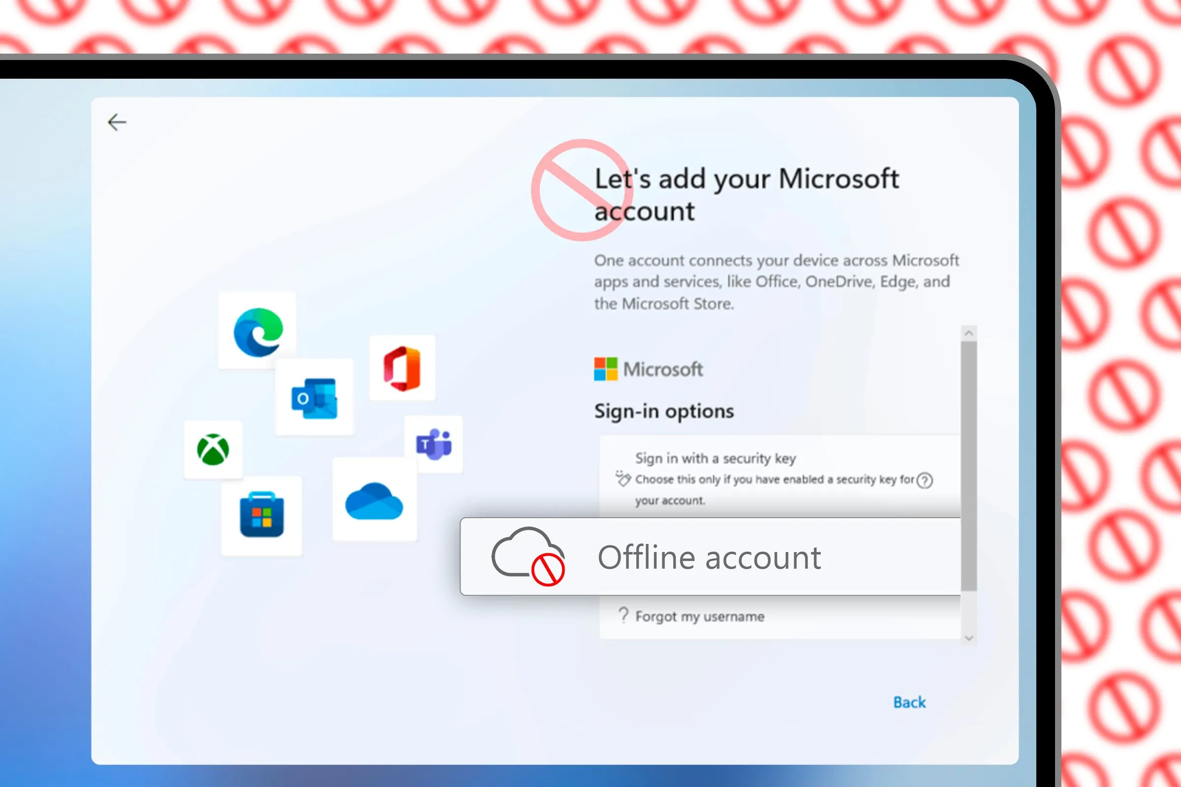 Giao diện Windows 11 hiển thị tùy chọn thêm tài khoản Microsoft, một yếu tố quan trọng trong quản lý hồ sơ người dùng và các thiết lập hệ thống.