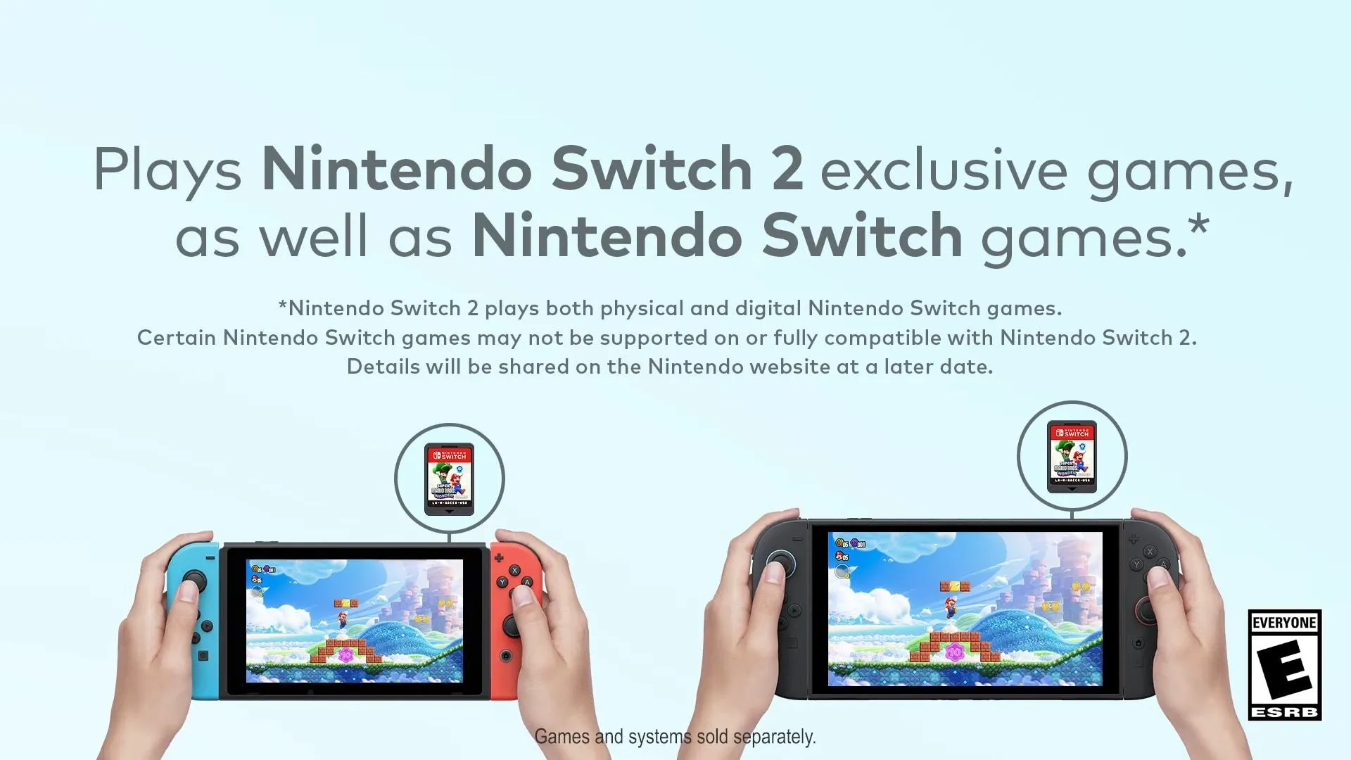 Hai máy console Nintendo Switch và Switch 2 đặt cạnh nhau, minh họa khả năng tương thích ngược